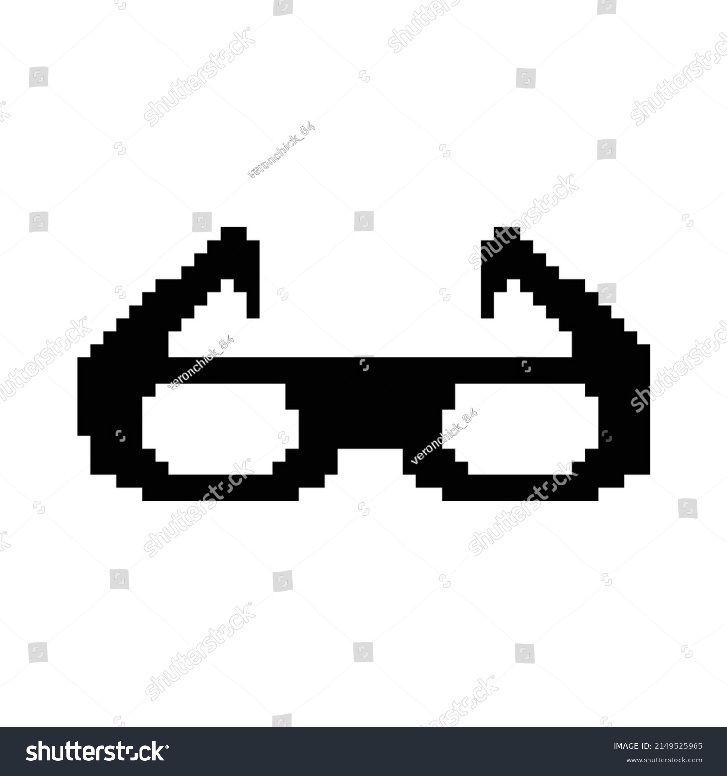 Pixel 3d Glasses Icon Vector Eyeglasses Stock Vector Royalty Free 2149525965 Shutterstock 1860