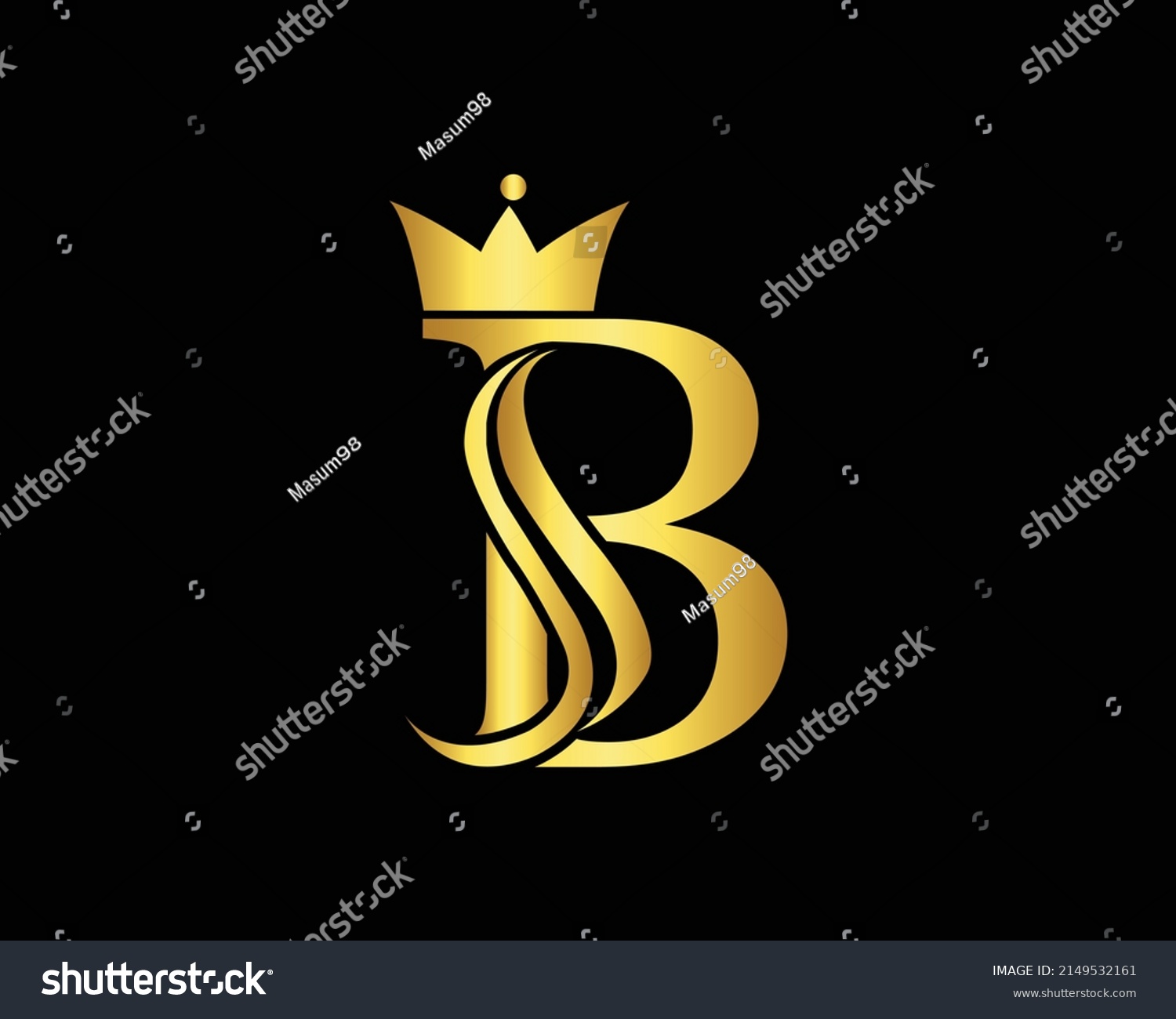 Initial Letter B Royal Beauty Crown Stock Vector (Royalty Free ...