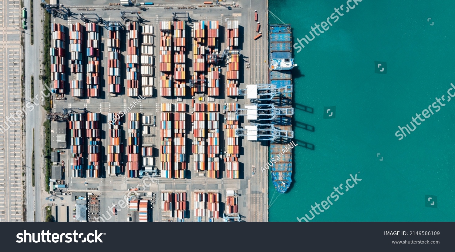 Aerial Top Down View Containers Cargo Stock Photo 2149586109 | Shutterstock