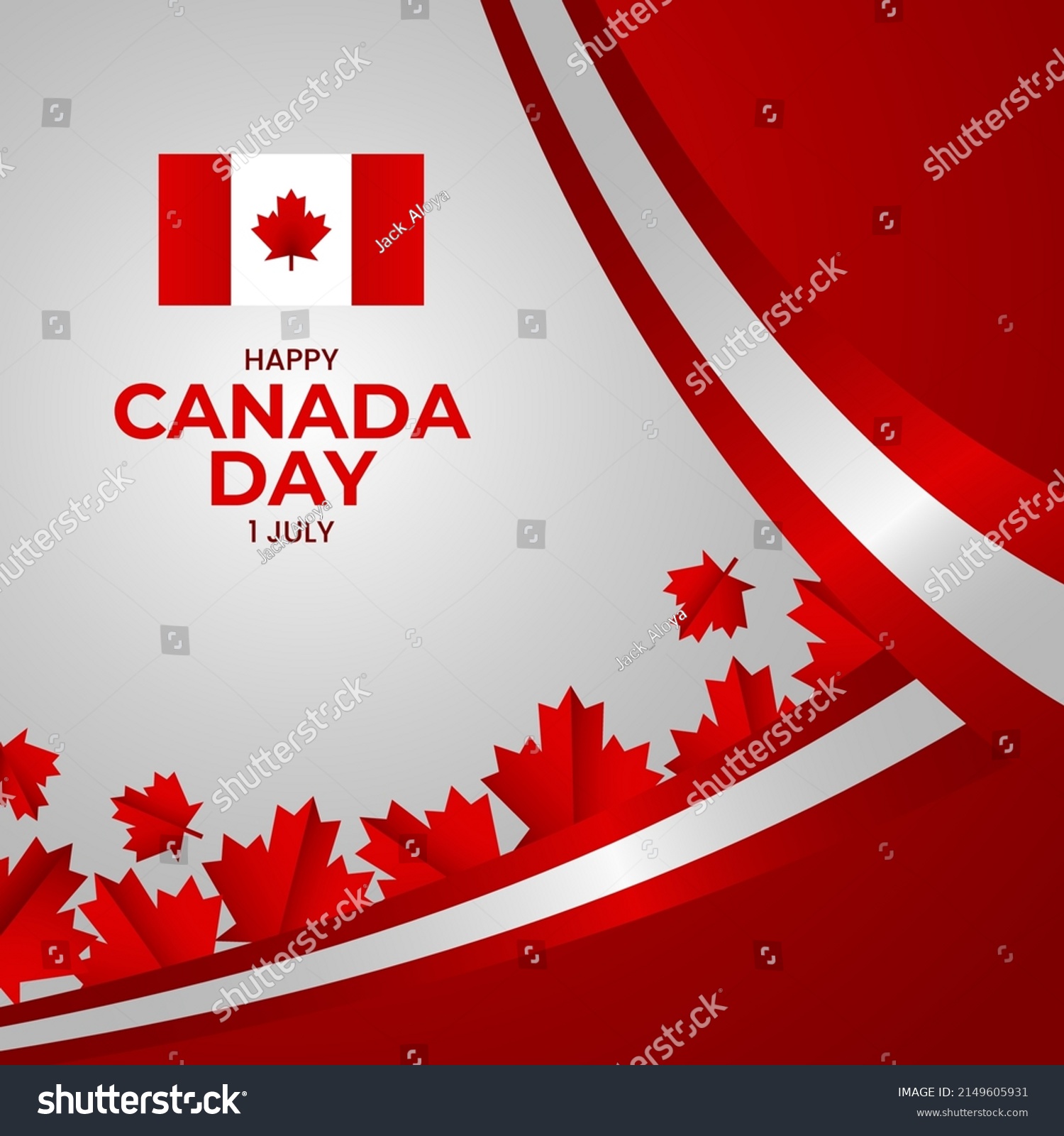 Gradient Canada Day Background Template Stock Vector (Royalty Free ...