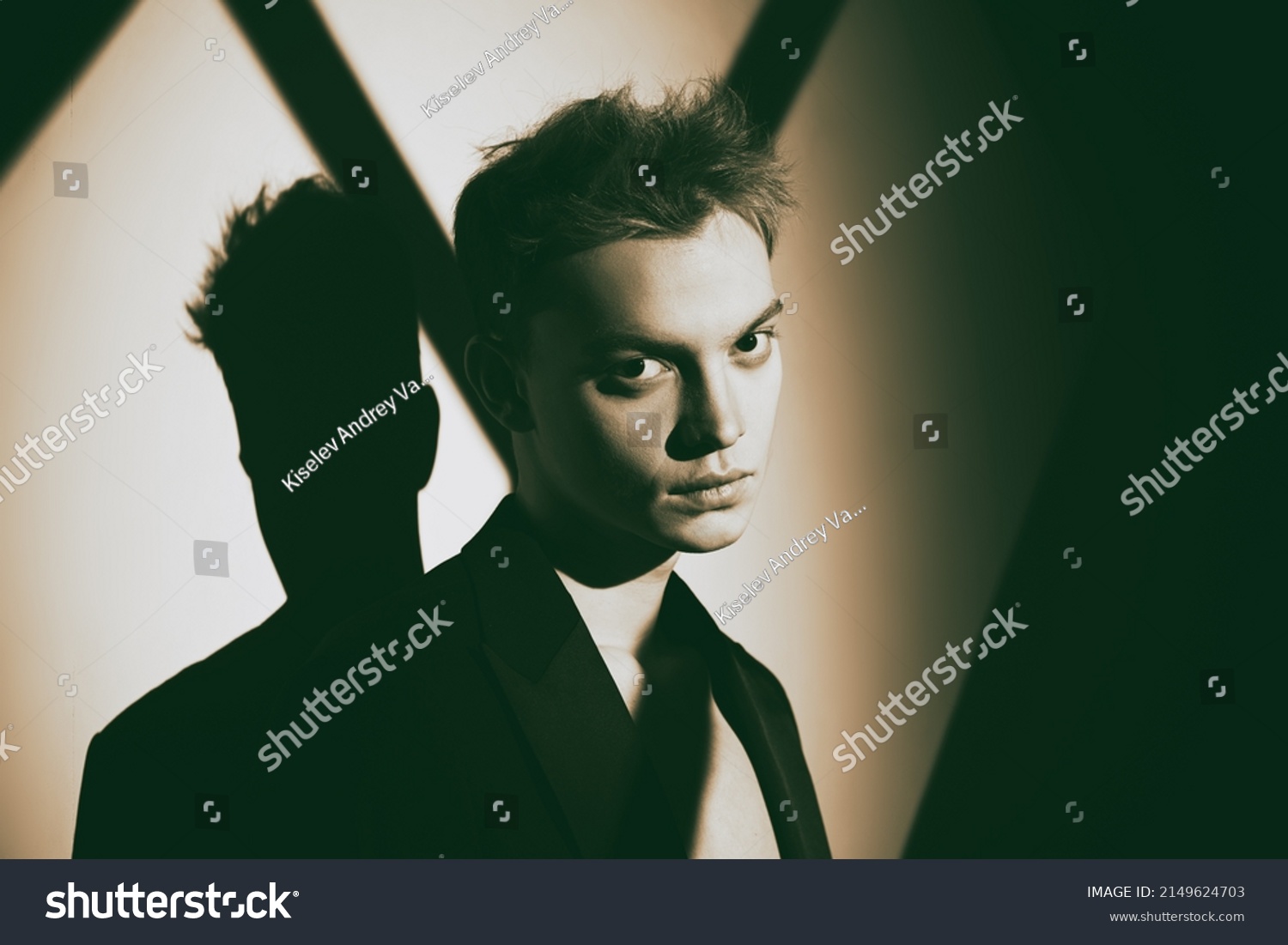 Handsome Man Black Tuxedo On Naked Stock Photo Shutterstock