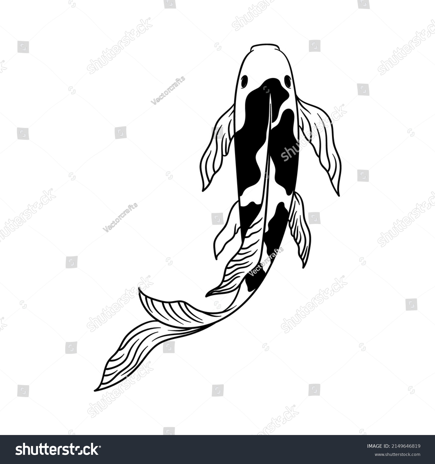 Koi Fish Icon Design Template Ilustration Stock Vector (Royalty Free ...