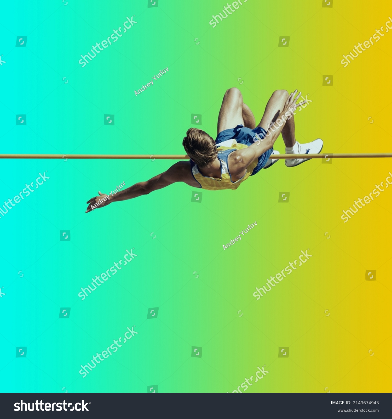 Professional Male Pole Vaulter On Background Stock Photo 2149674943 ...