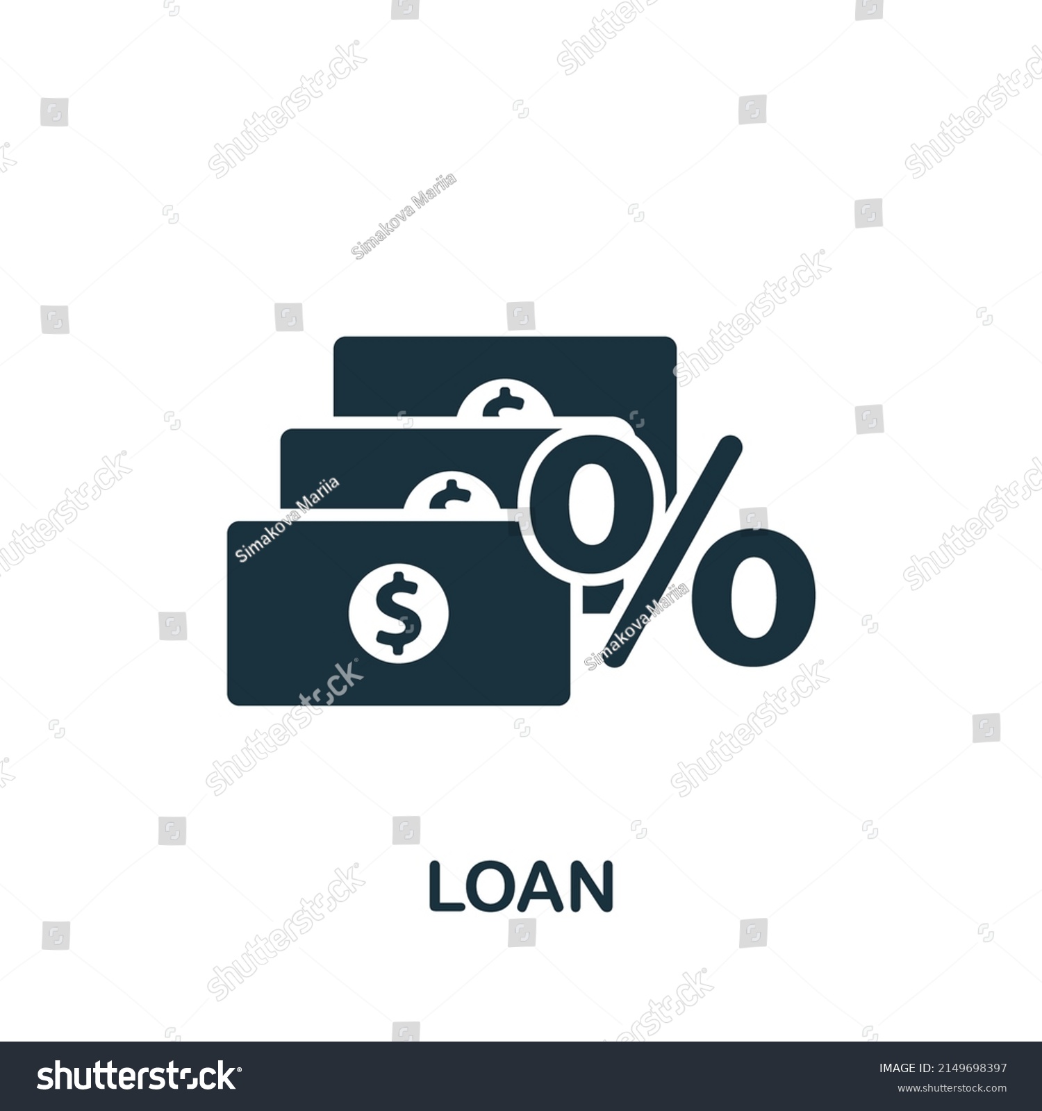 Loan Icon Monochrome Simple Banking Icon Stock Vector (Royalty Free ...