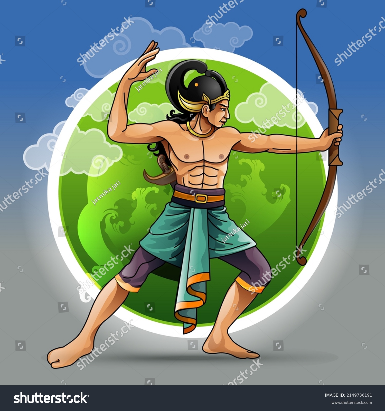 Vector Illustration Modification Arjunas Character Mahabharata Stock ...