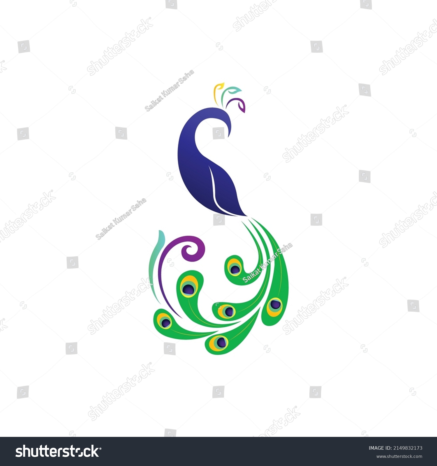 Peacock Abstract Vector Logo Design Stock Vector (Royalty Free ...