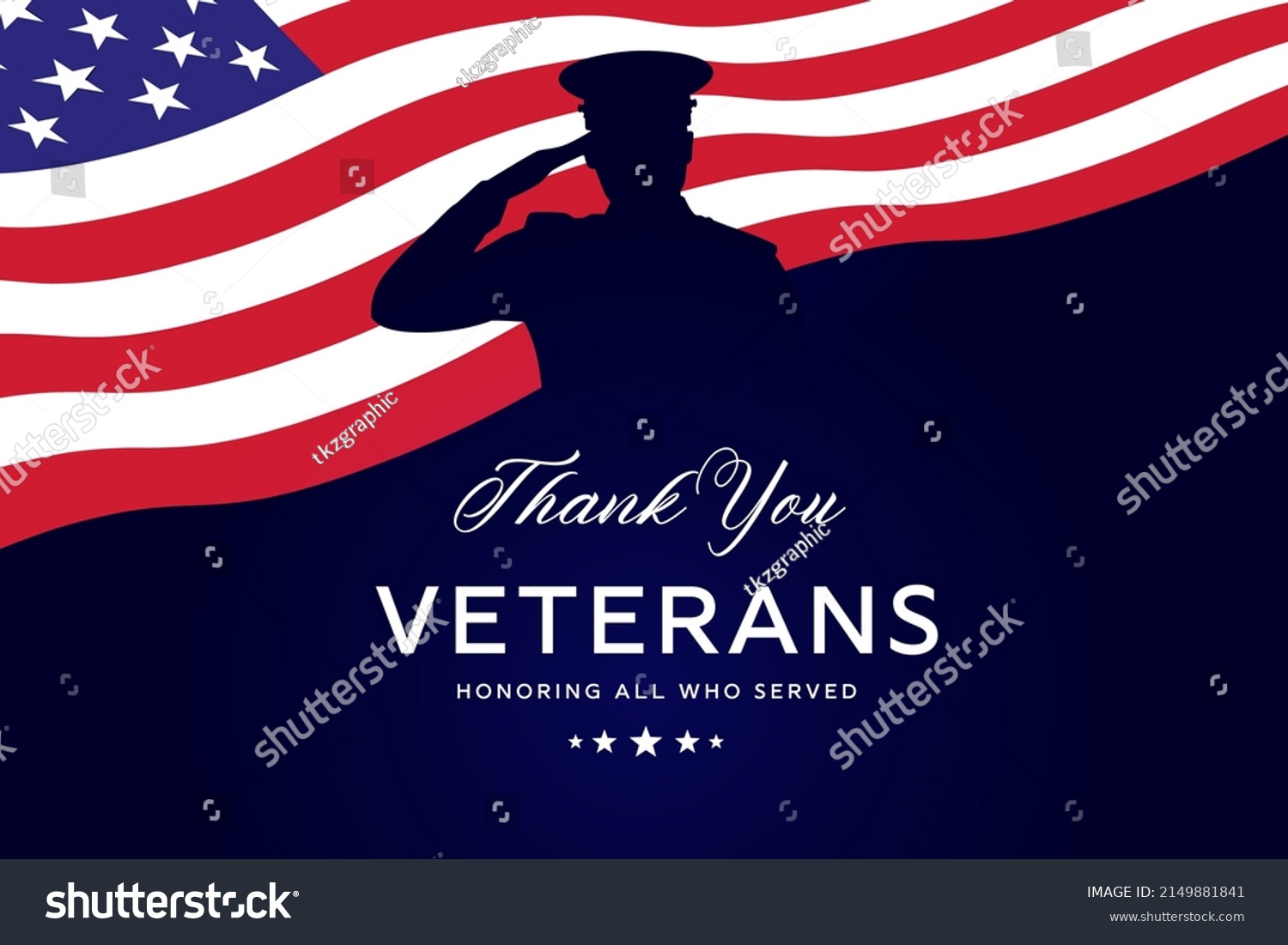 Thank You Veterans Banner Background Veterans Stock Vector (Royalty ...