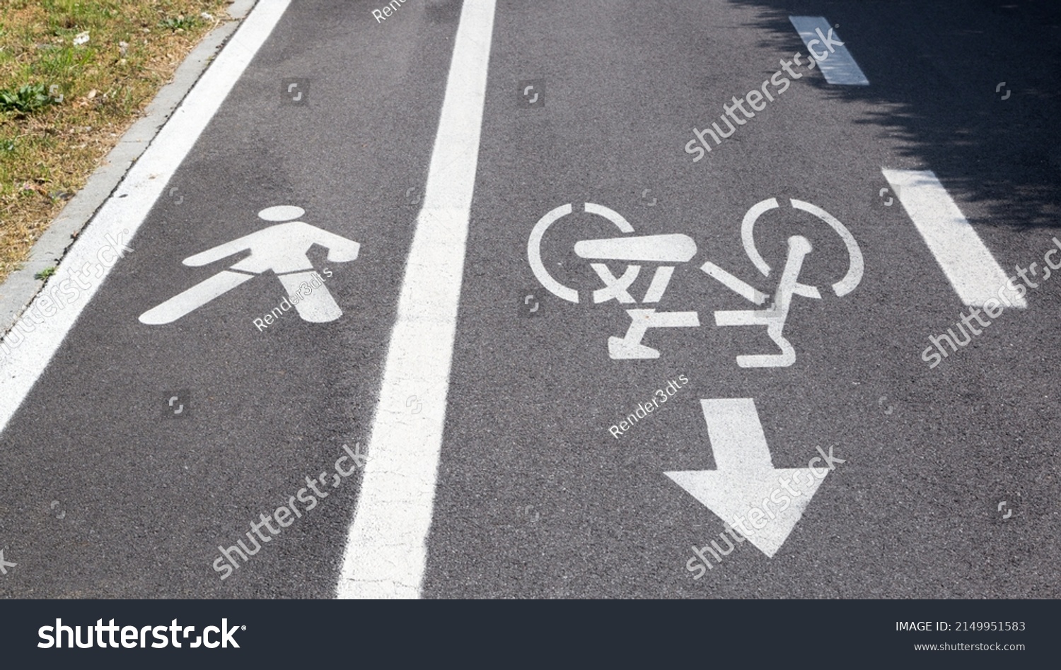 Cycle Lane Pedestrian Road Signs Stock Photo 2149951583 | Shutterstock