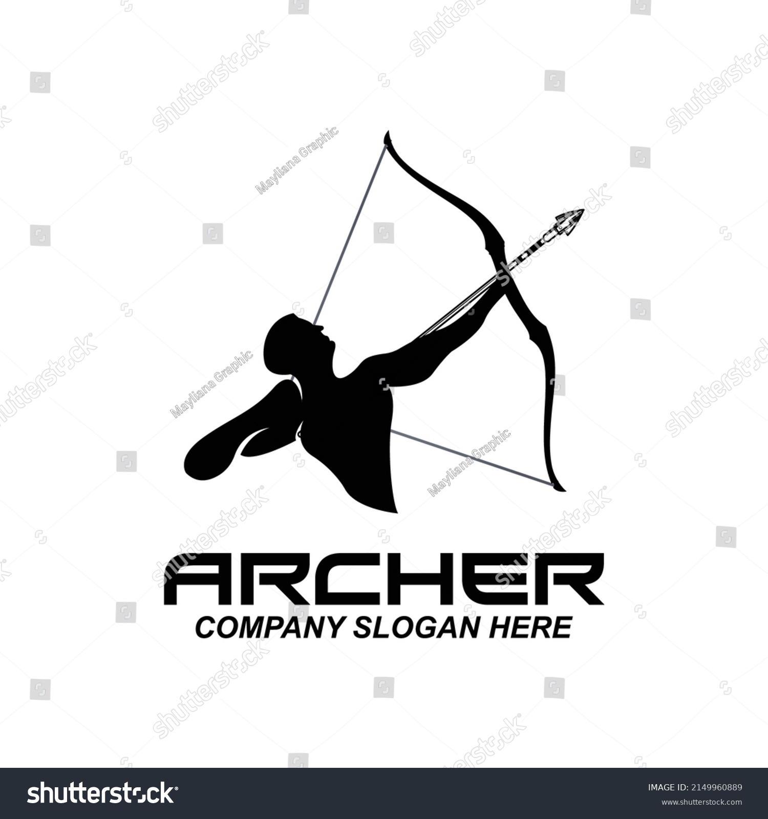 Archer Fighter Logo Design Arrow Direction Stock Vector (Royalty Free ...