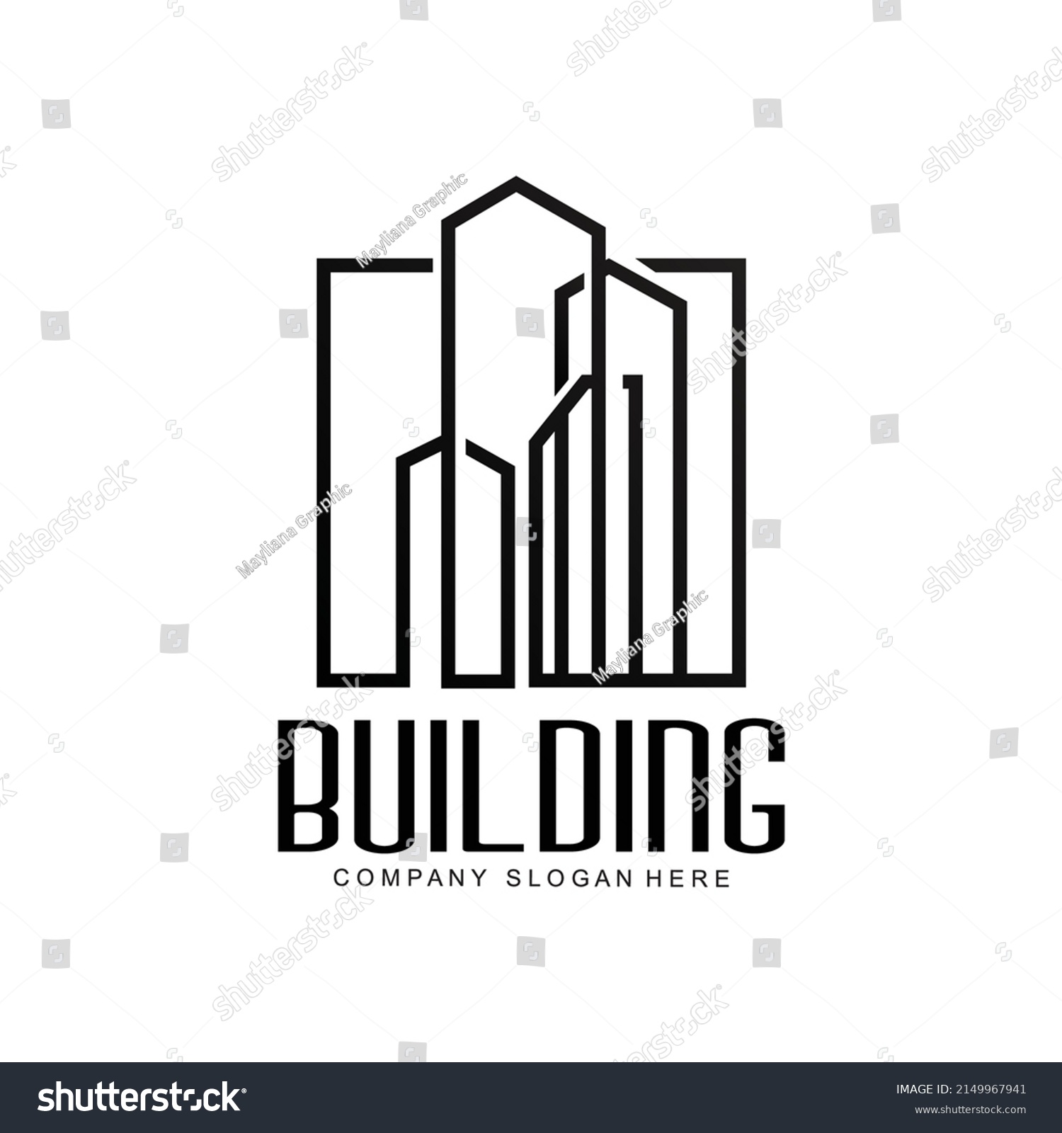 City Building Construction Logo Design Premium Stock Vector (Royalty ...