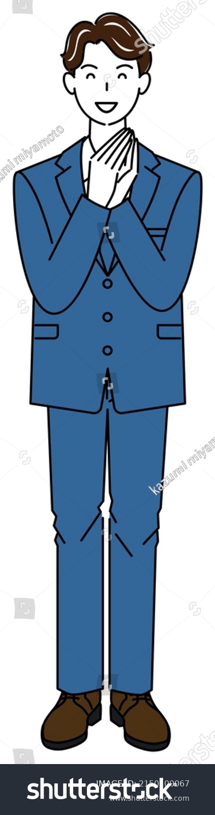 Cute Guy Suit Who Happy Put Stock Illustration 2150100067 | Shutterstock