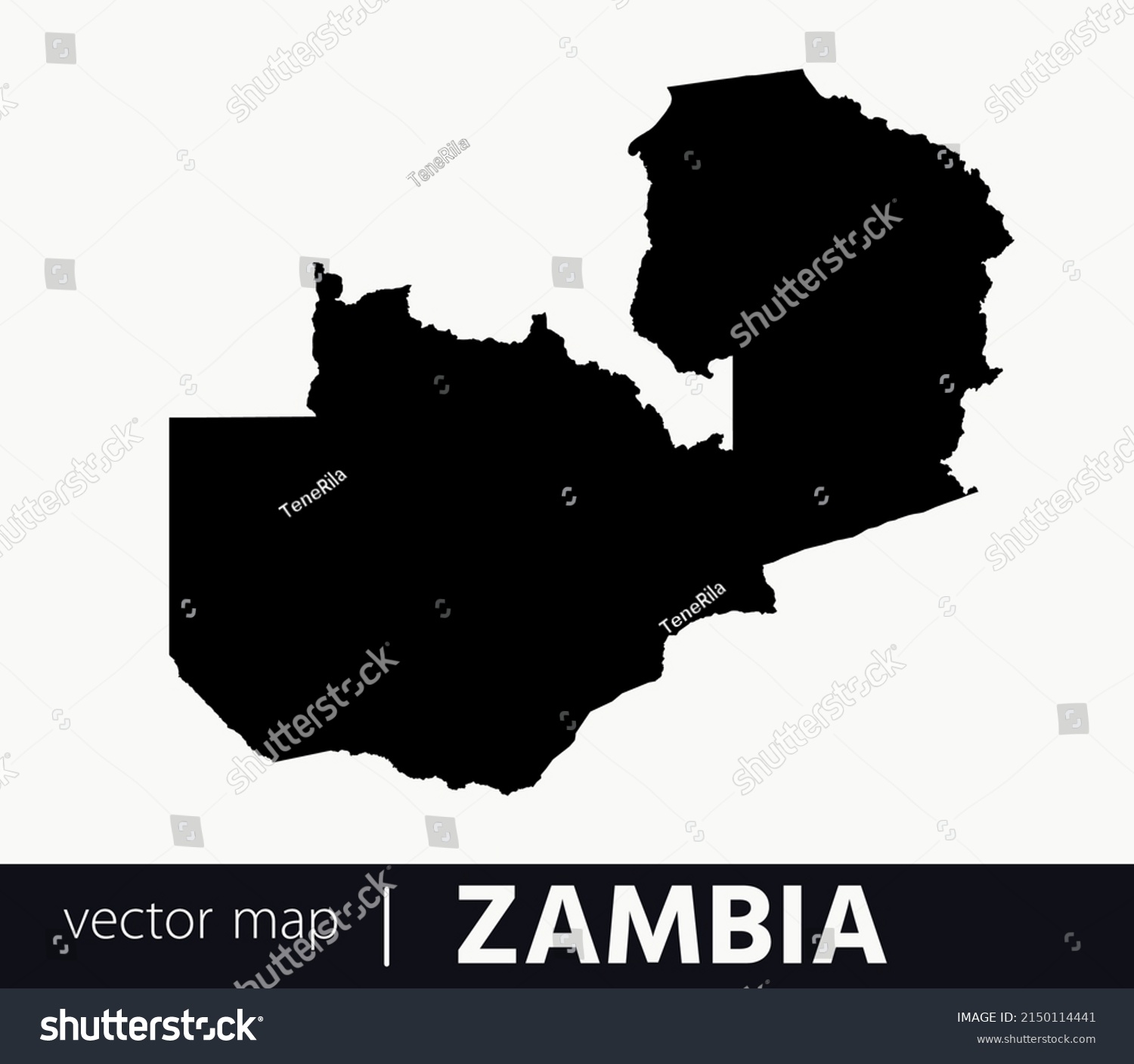 High Detailed Vector Map Zambia Stock Vector (Royalty Free) 2150114441 ...