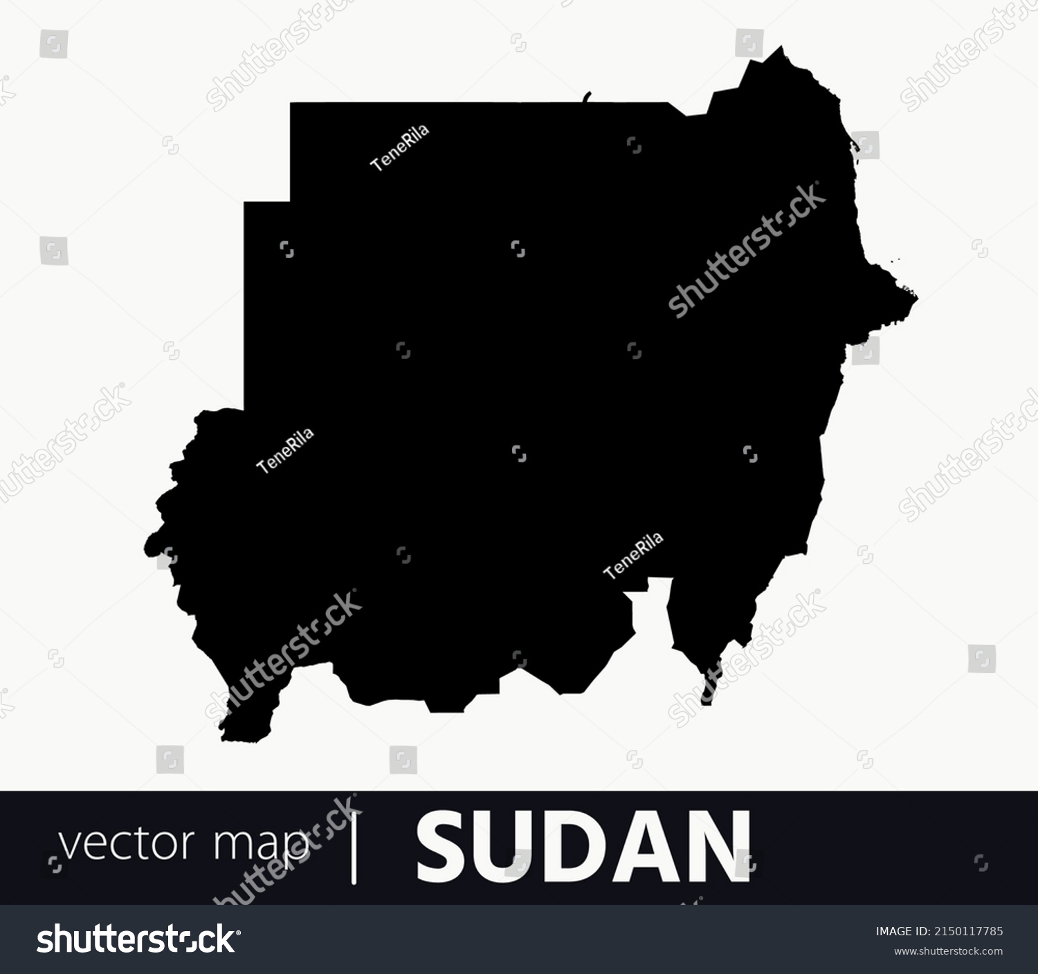 High Detailed Vector Map Sudan Stock Vector (Royalty Free) 2150117785 ...