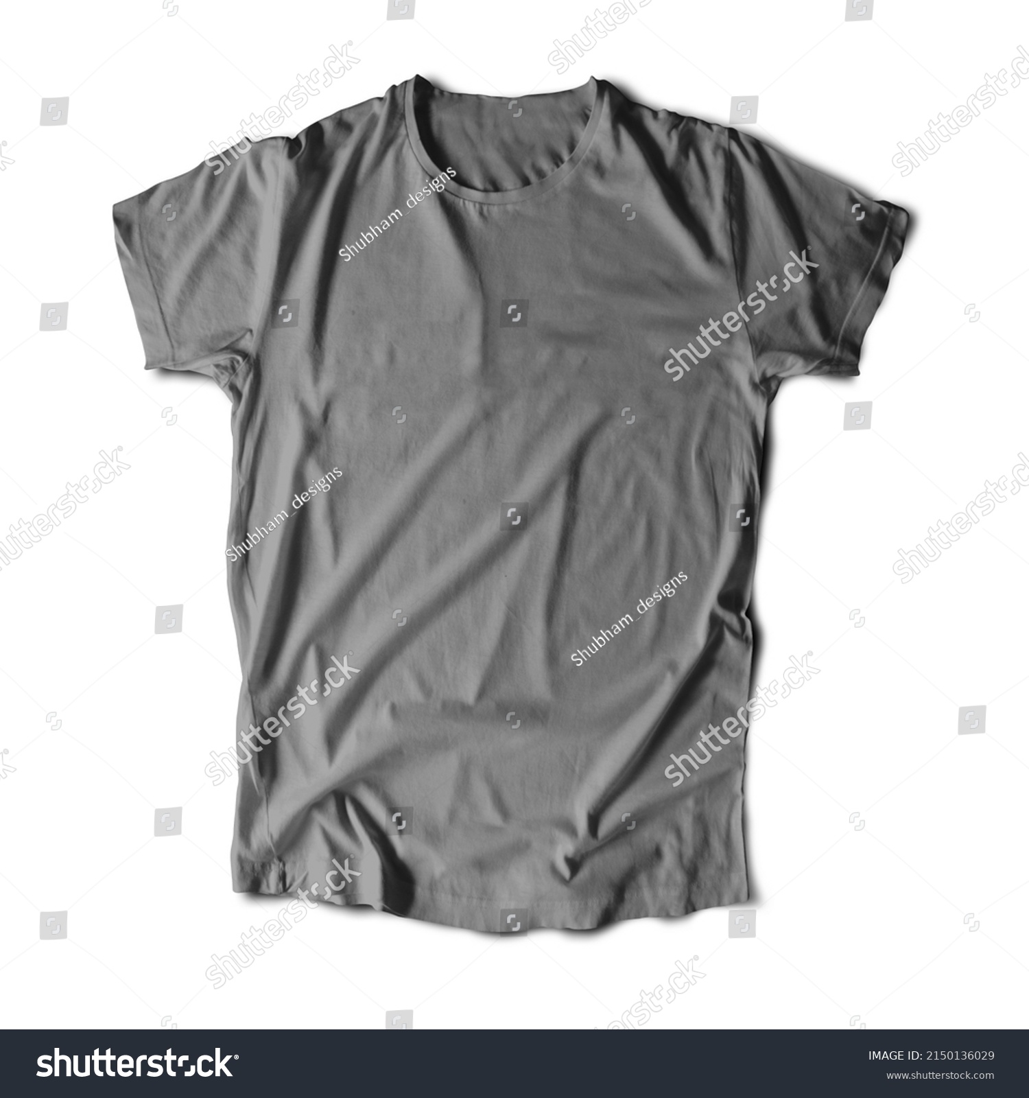 Blank Grey Tshirt Mock Template Front Stock Photo 2150136031 | Shutterstock