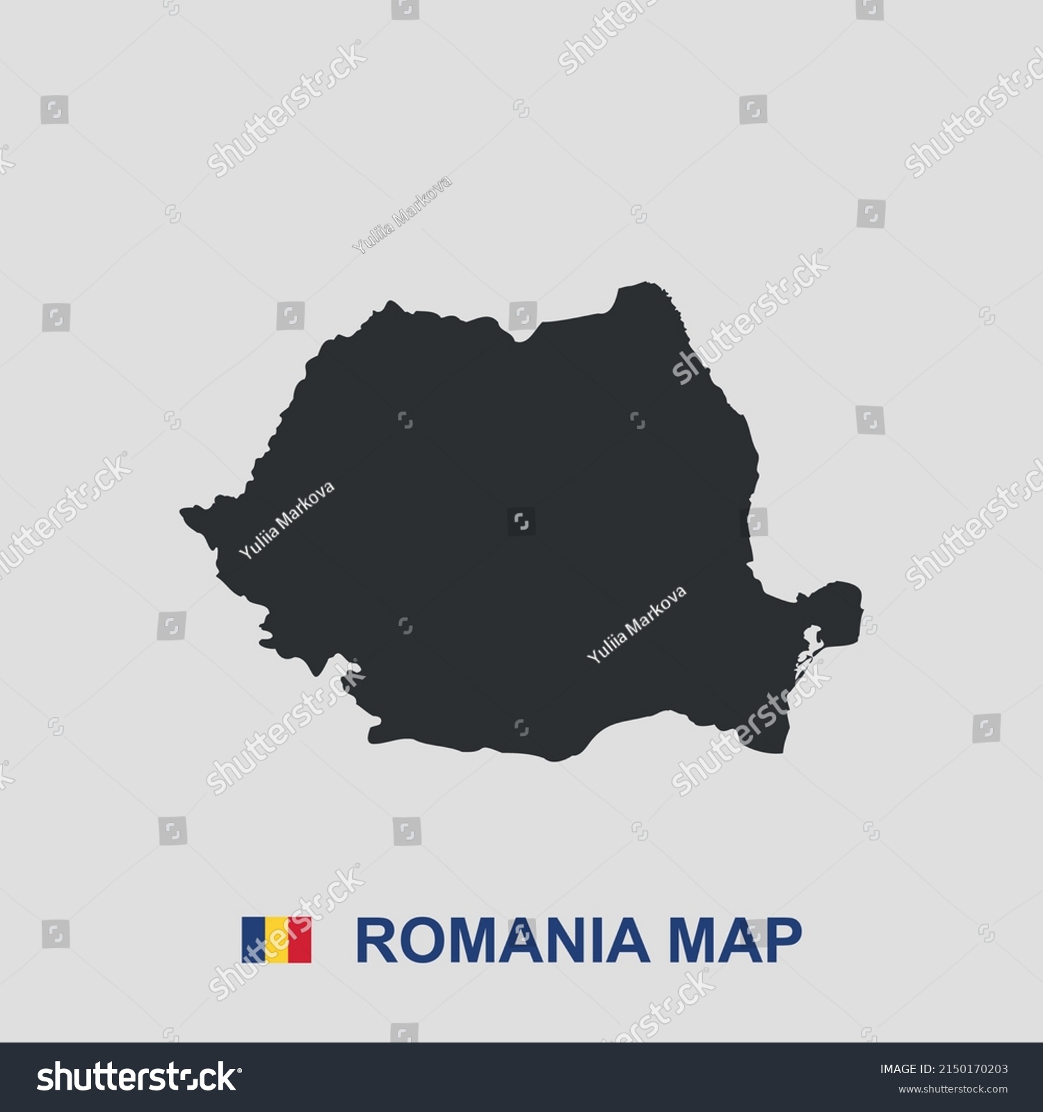 Romania Simple Map Black White Vector Stock Vector (royalty Free 