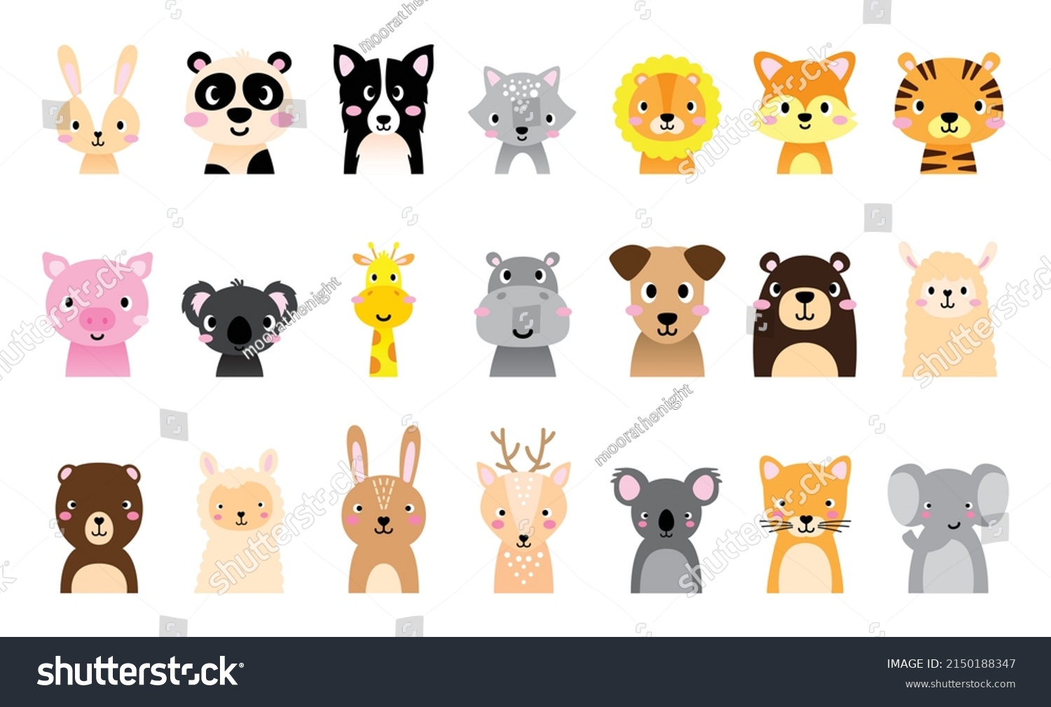 Huge Fully Editable Collection Cute Animals Stock Vector (Royalty Free ...