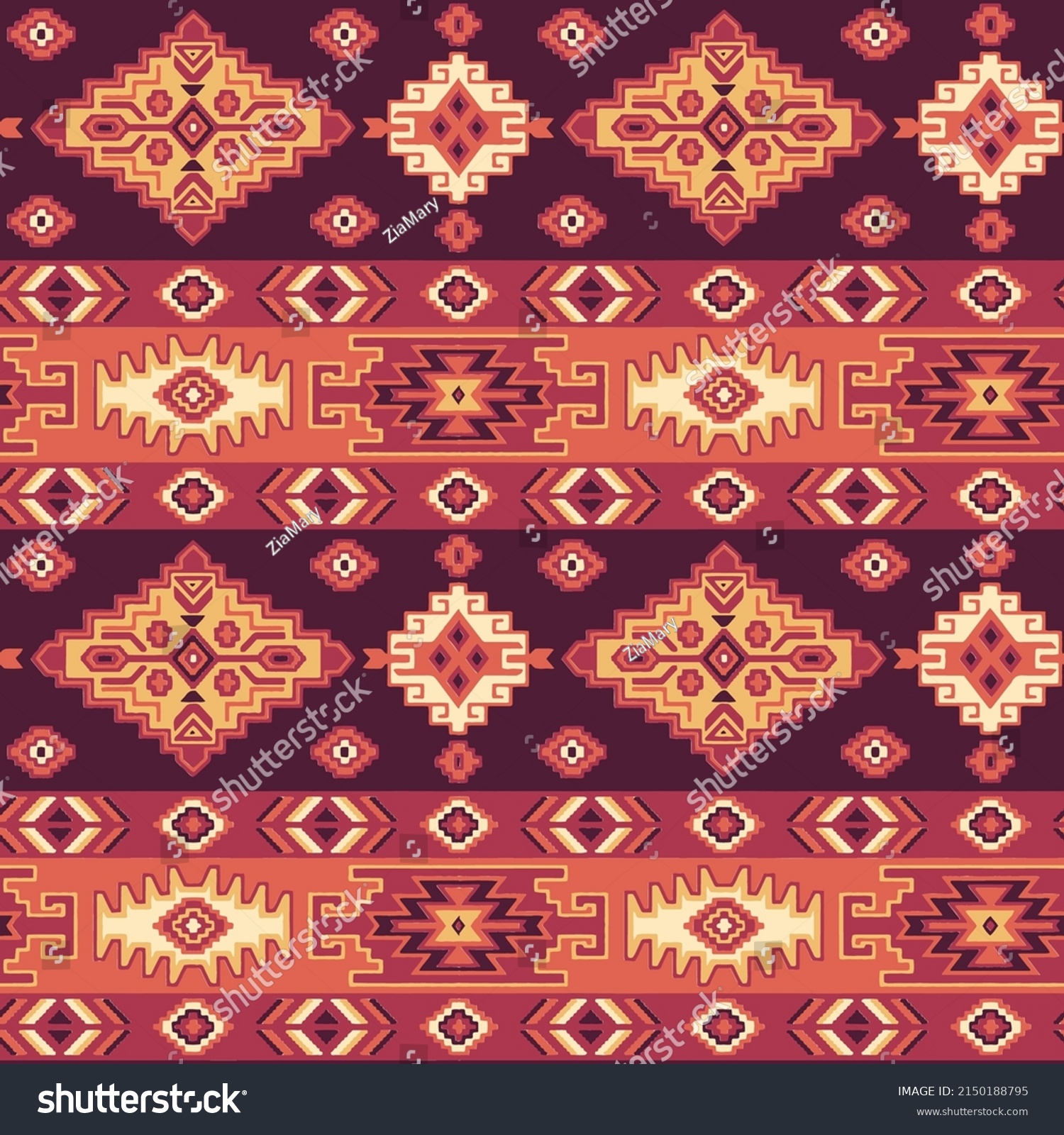 Native American Traditional Fabric Wallpaper Vintage Stock Vector