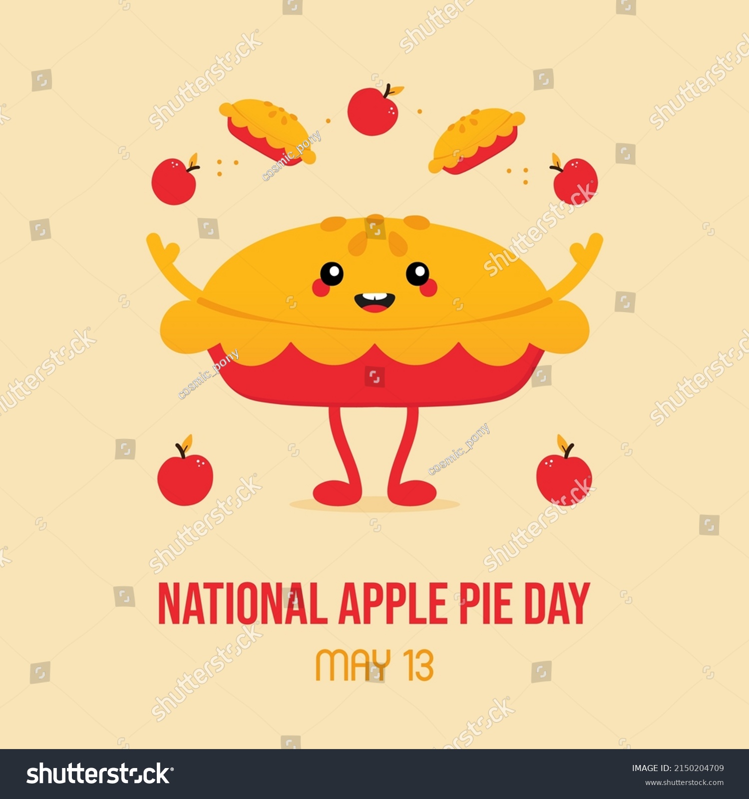 National Apple Pie Day Greeting Card Stock Vector (Royalty Free