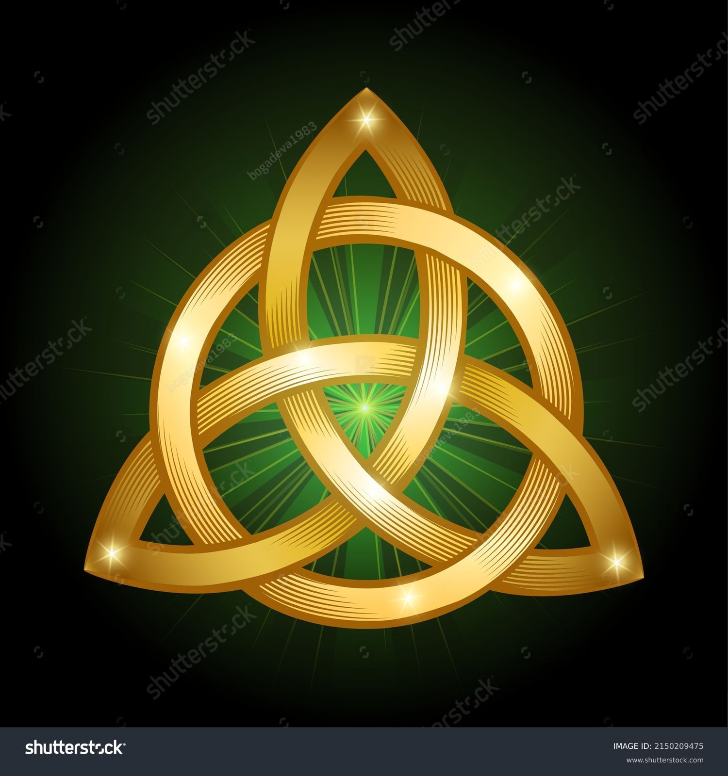 Emblem Golden Celtic Trinity Knot Isolated Stock Vector (Royalty Free ...