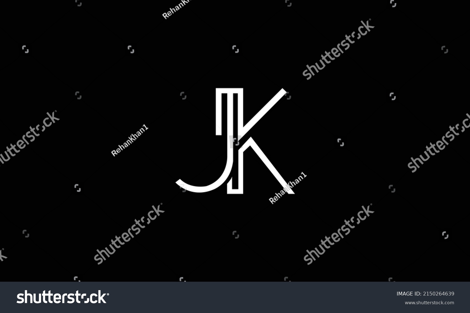 Jk Logo Design Vector Monogram Logotype Stock Vector (Royalty Free ...