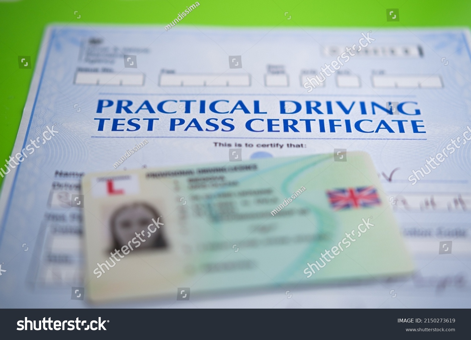 authentic-practical-driving-test-certificate-which-stock-photo