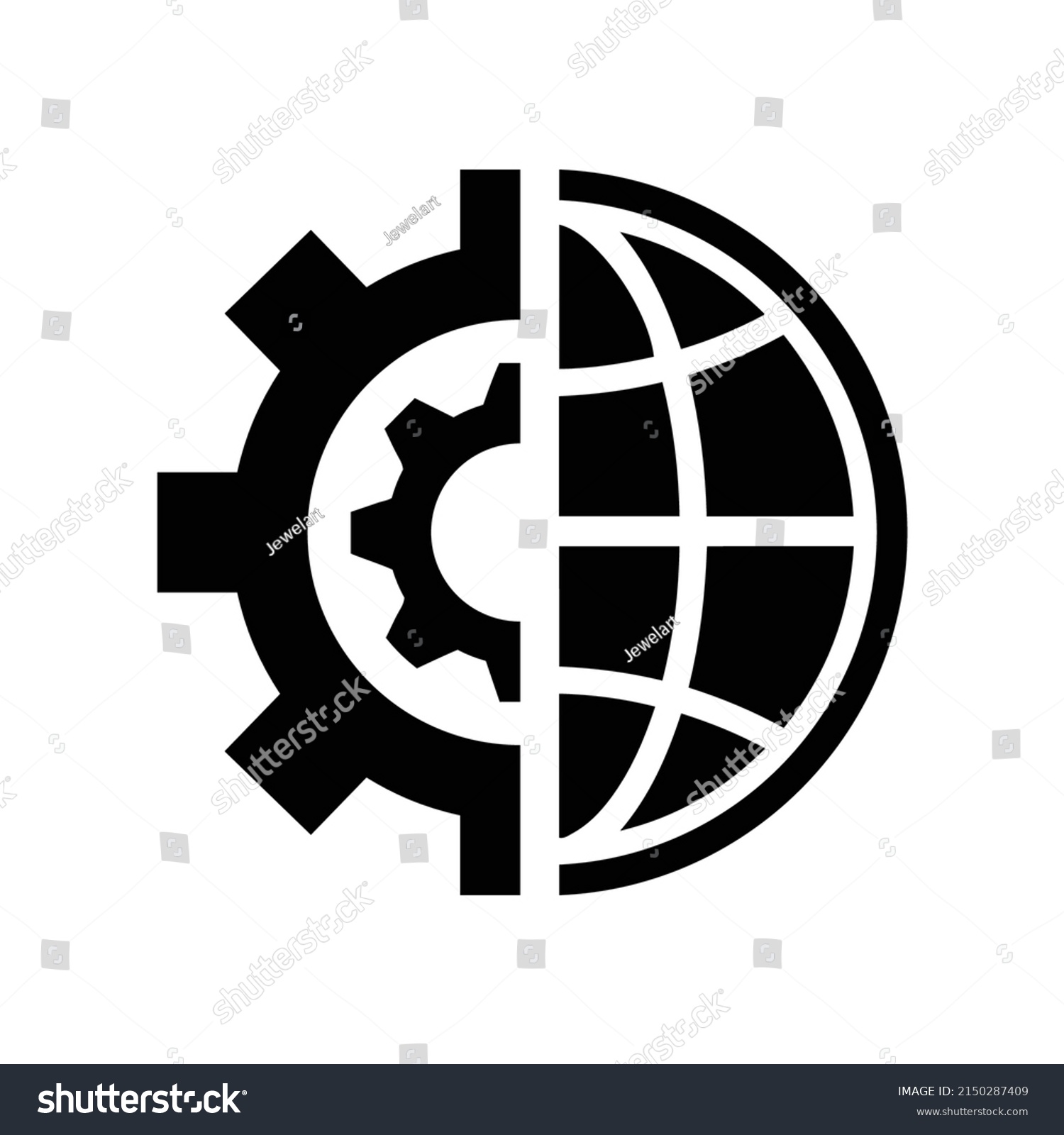 Configuration Globe Process Icon Black Vector Stock Vector (Royalty ...