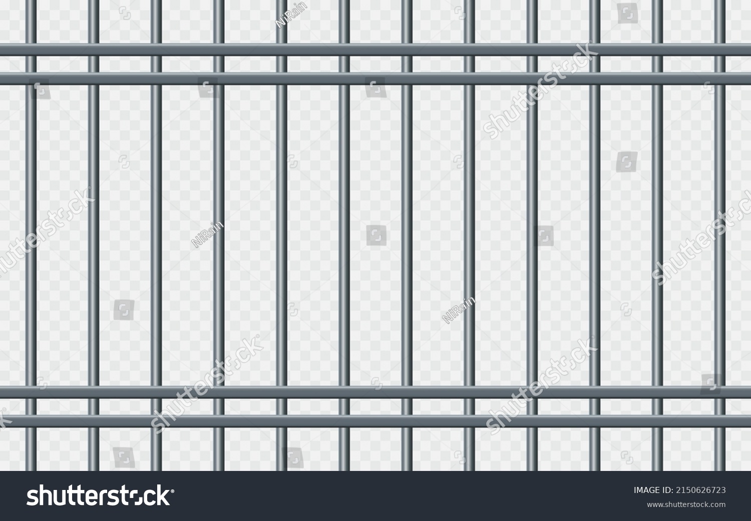 Vector Illustration Iron Prison Bars Isolated Stock Vector (Royalty ...