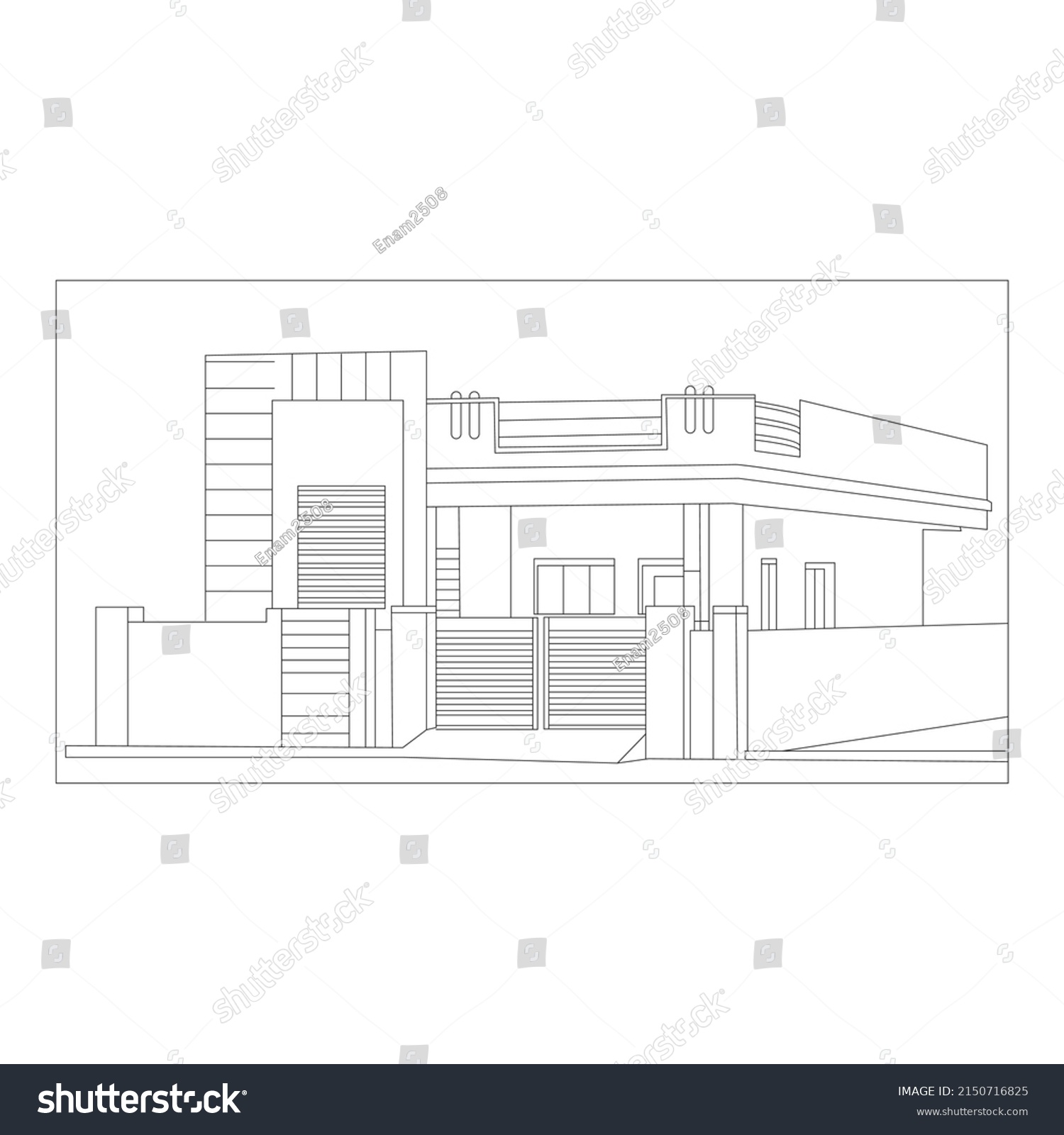 Best Building Coloring Book Page Stock Illustration 2150716825 ...