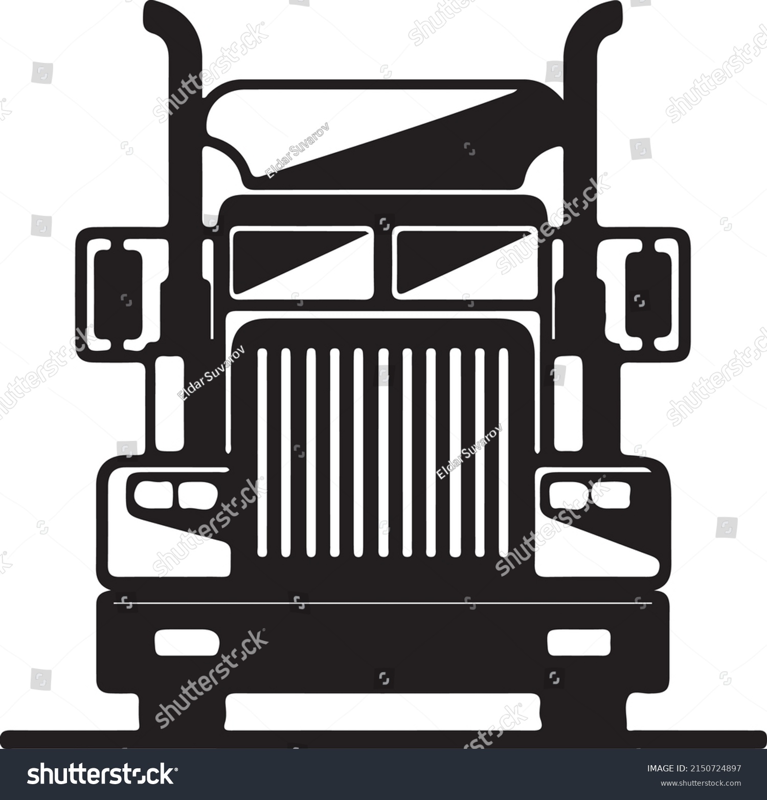 Truck Silhouette Black White Stock Vector (Royalty Free) 2150724897 ...