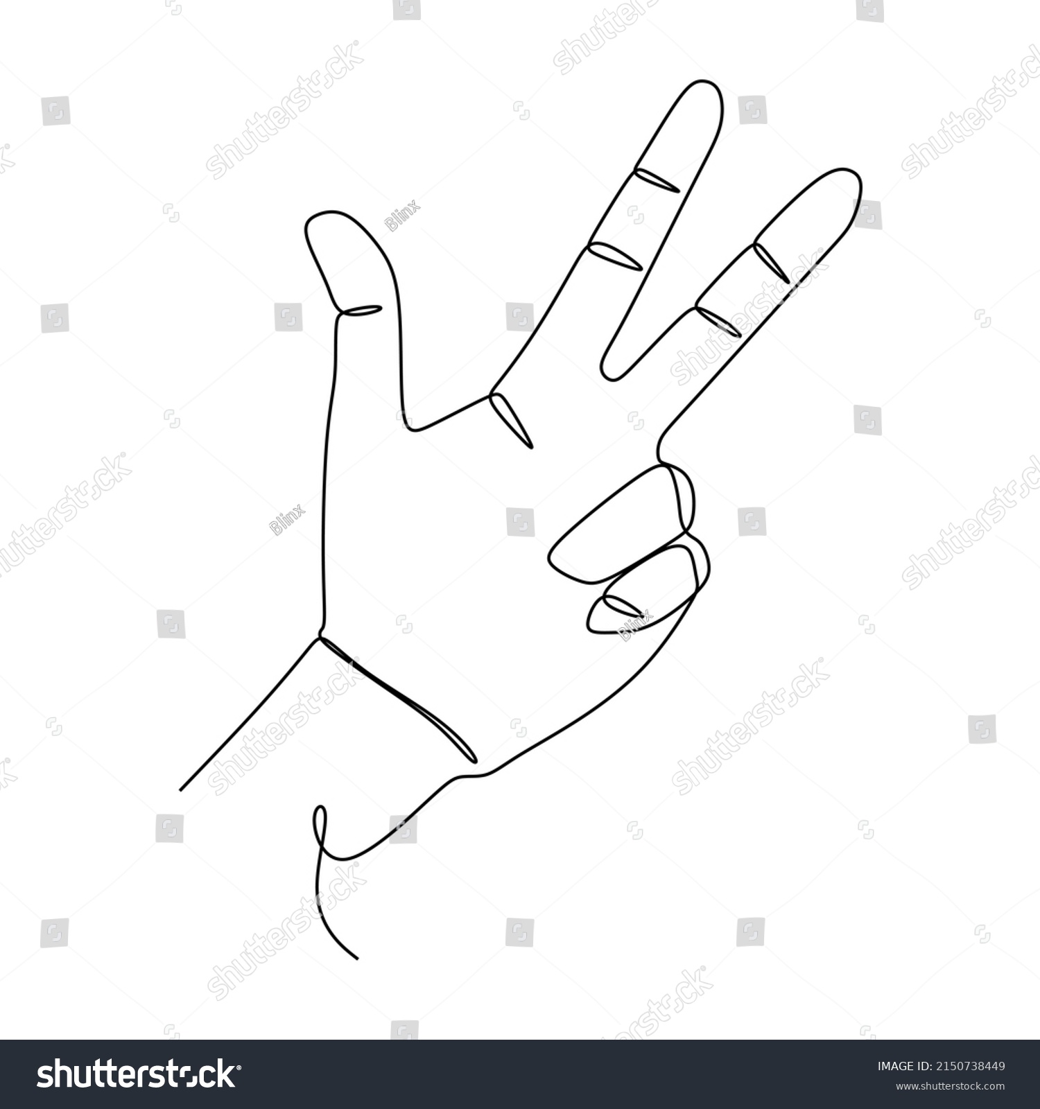 Number Three Hand Gesture Language Alphabet Stock Vector (Royalty Free ...