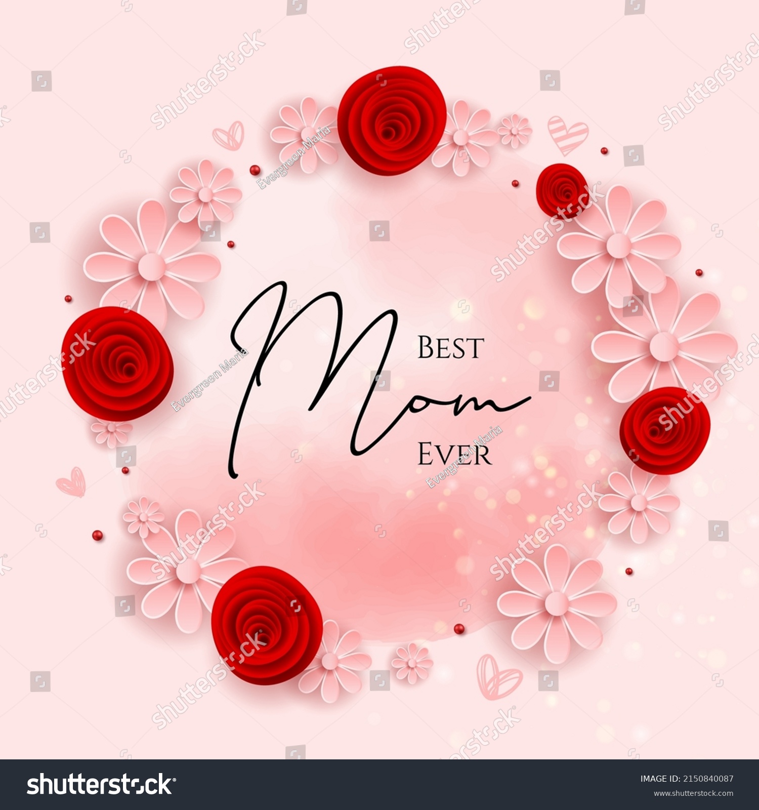 Happy Mothers Day Layout Design Roses Stock Vector Royalty Free 2150840087 Shutterstock