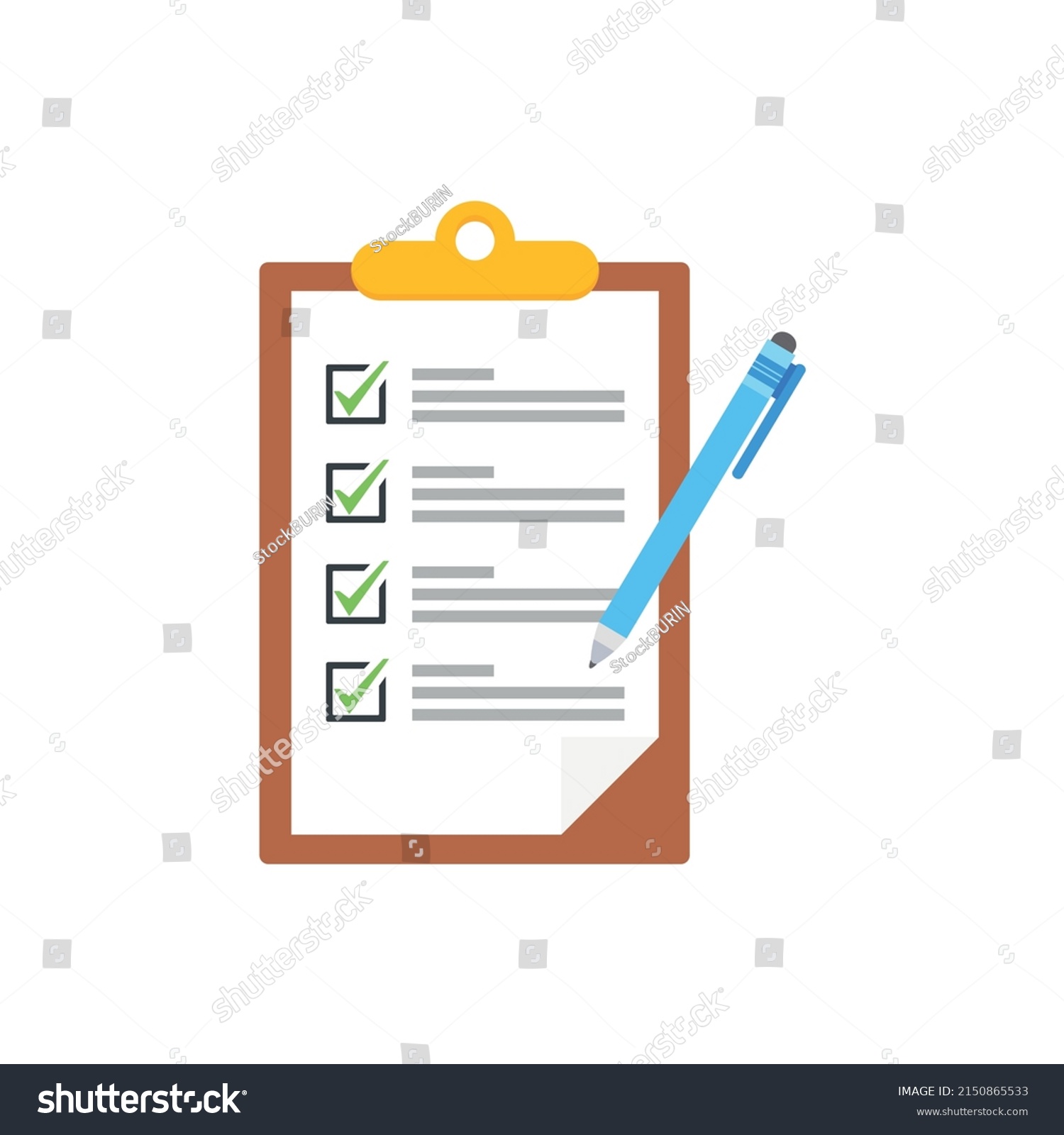 Clipboard Checklists Questionnaires Feedback Assessments Pencil Stock ...