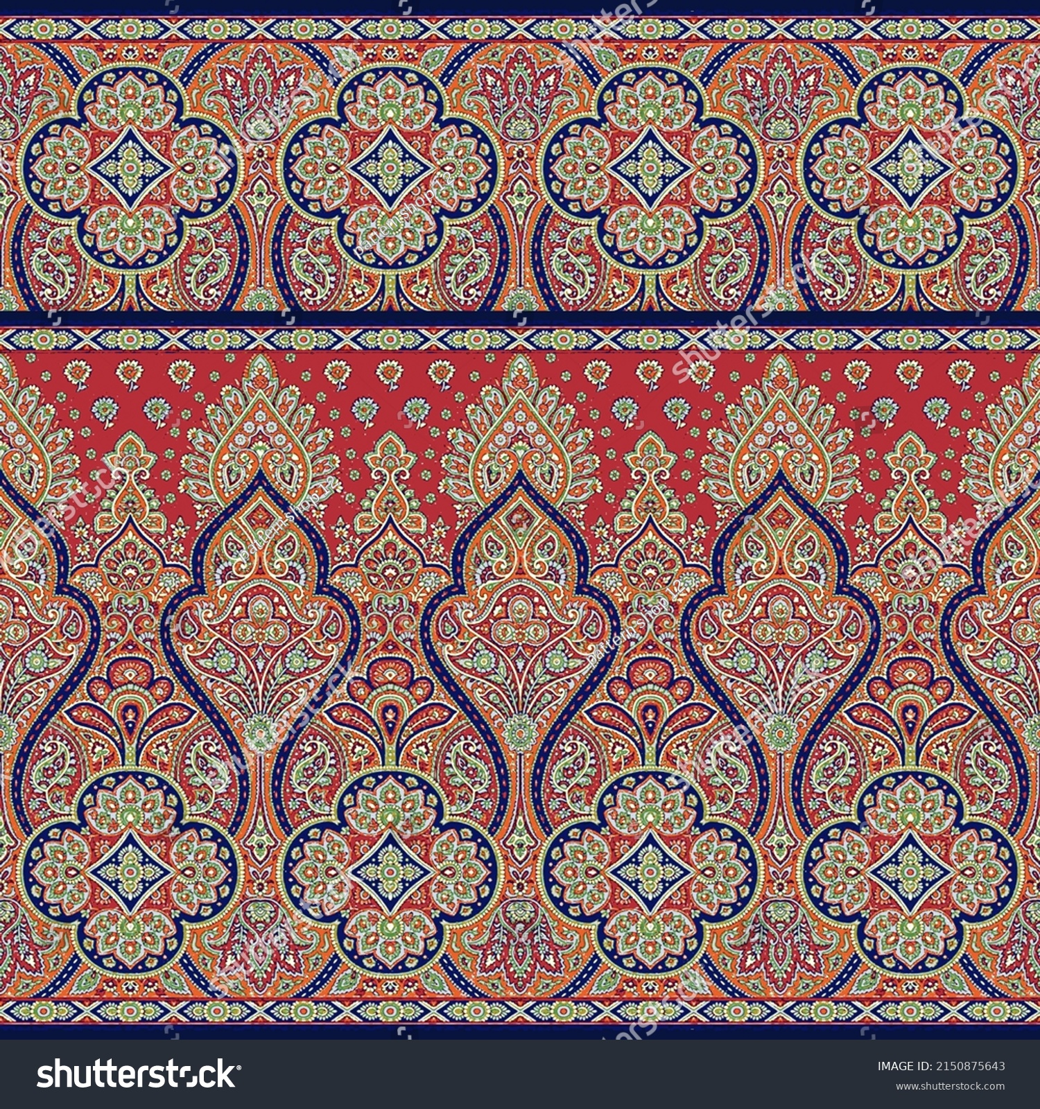 Ajrakh Pattern Block Print Pattern Batik Stock Illustration 2150875643 ...