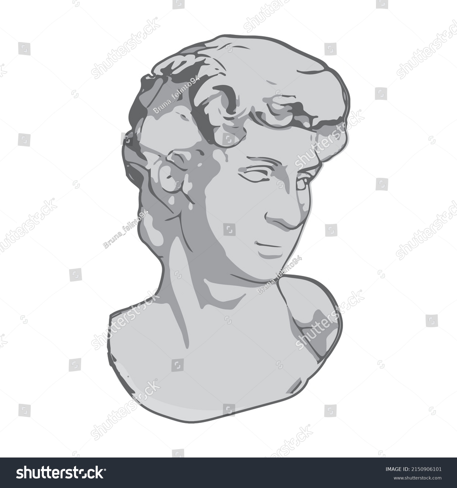 Greek Statue Illustration Premium Quality Stock Stock Vector Royalty