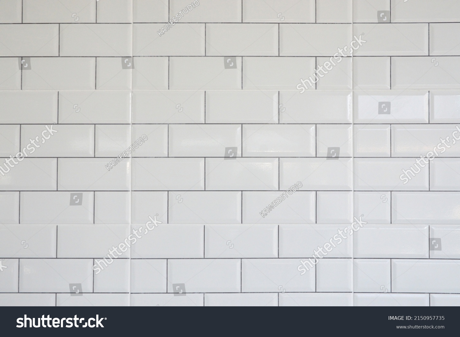 White Rectangle Mosaic Tiles Texture Background Stock Photo 2150957735 ...