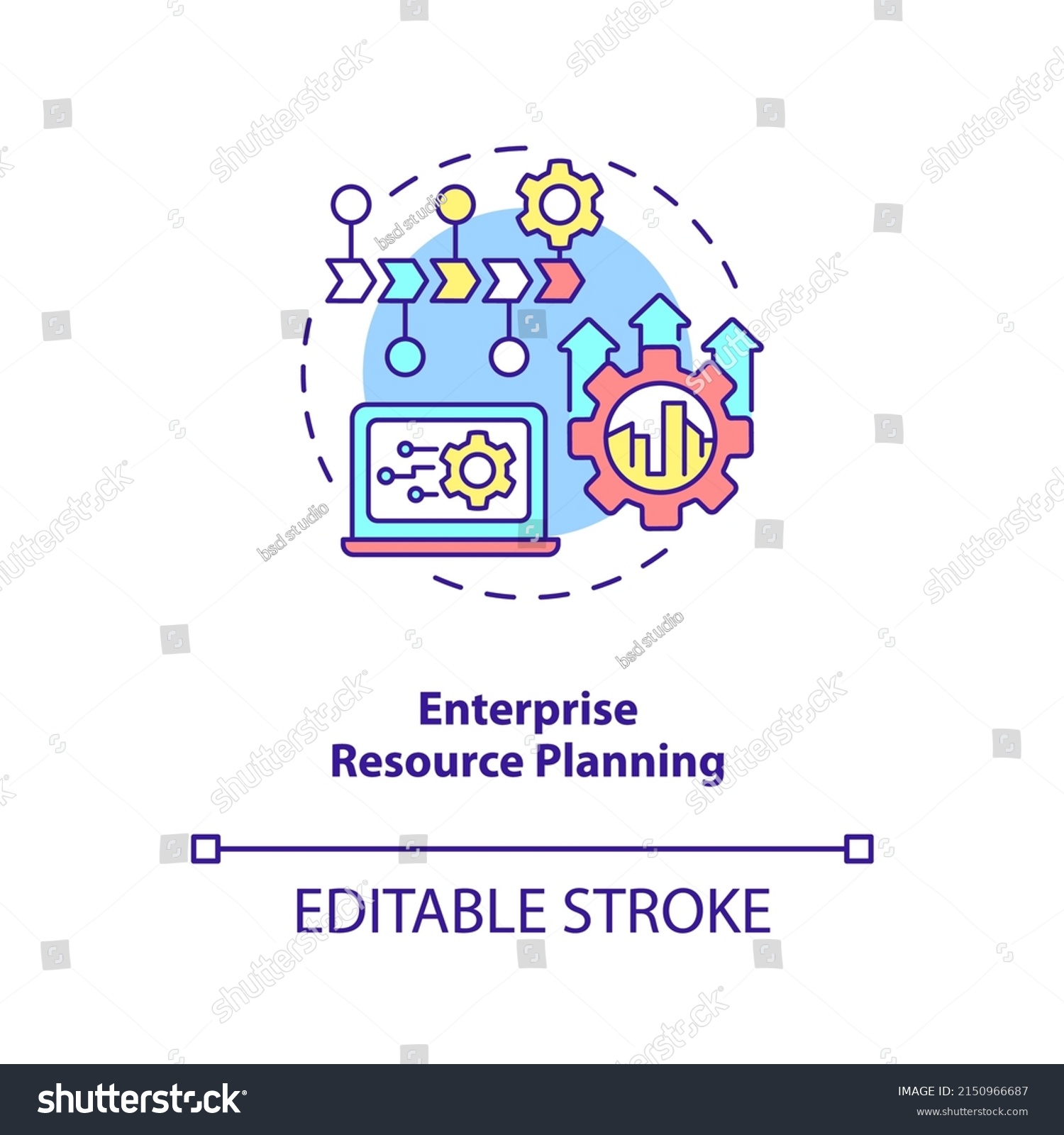 Enterprise Resource Planning Concept Icon Information Stock Vector ...