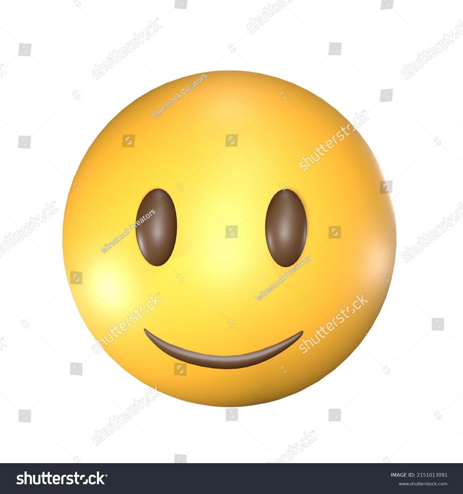 3d Illustration Yellow Smiling Emoji On Stock Illustration 2151013091 ...