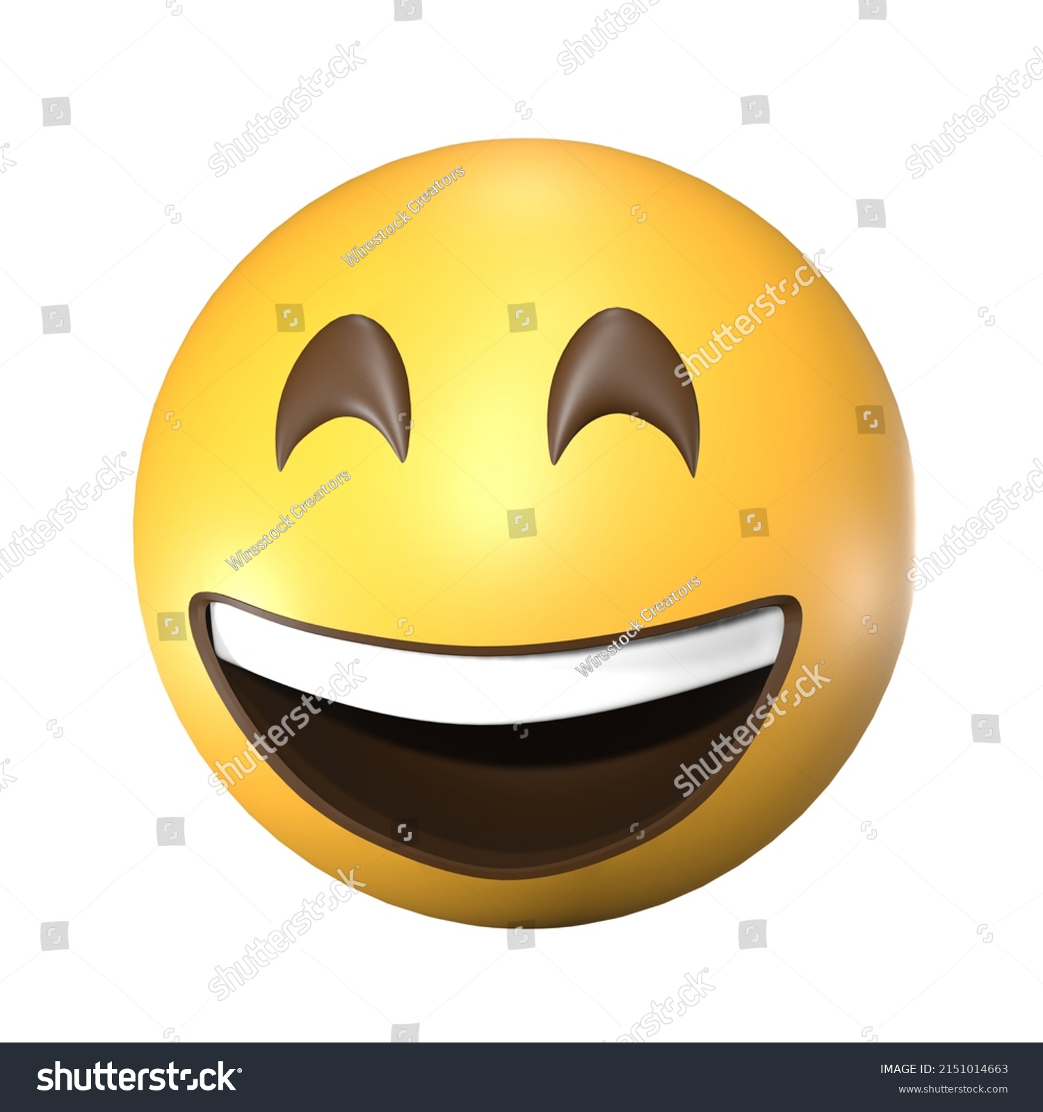 3d Illustration Yellow Laughing Emoji On Stock Illustration 2151014663 ...