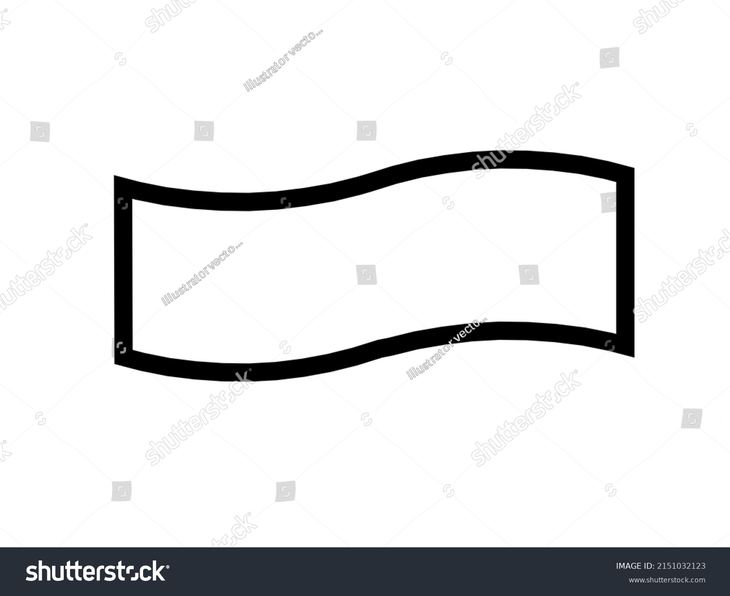 Banner Shape Icon White Color Black Stock Illustration 2151032123