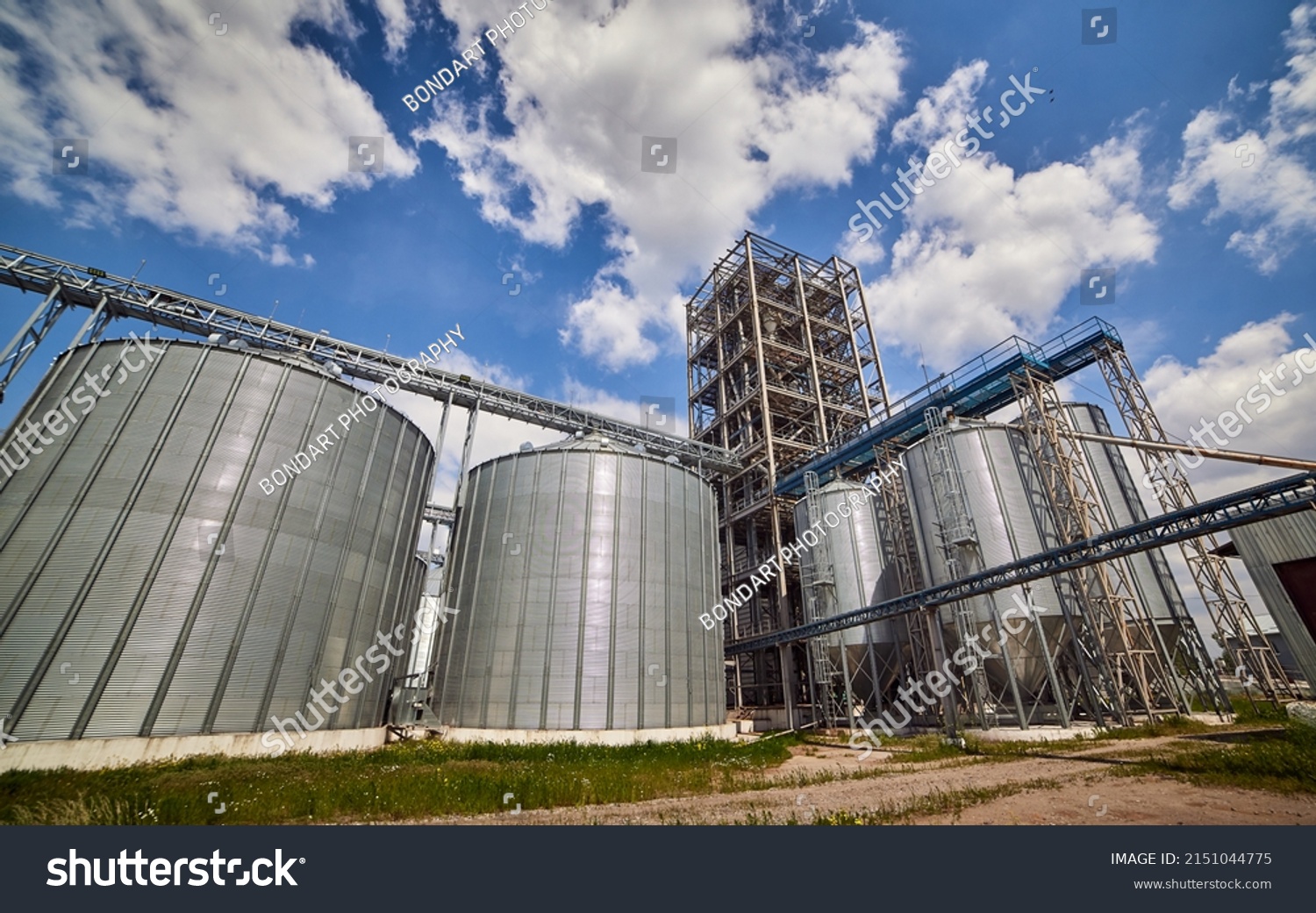 Metal Elevator Grain Silo Agriculture Zone Stock Photo 2151044775 ...