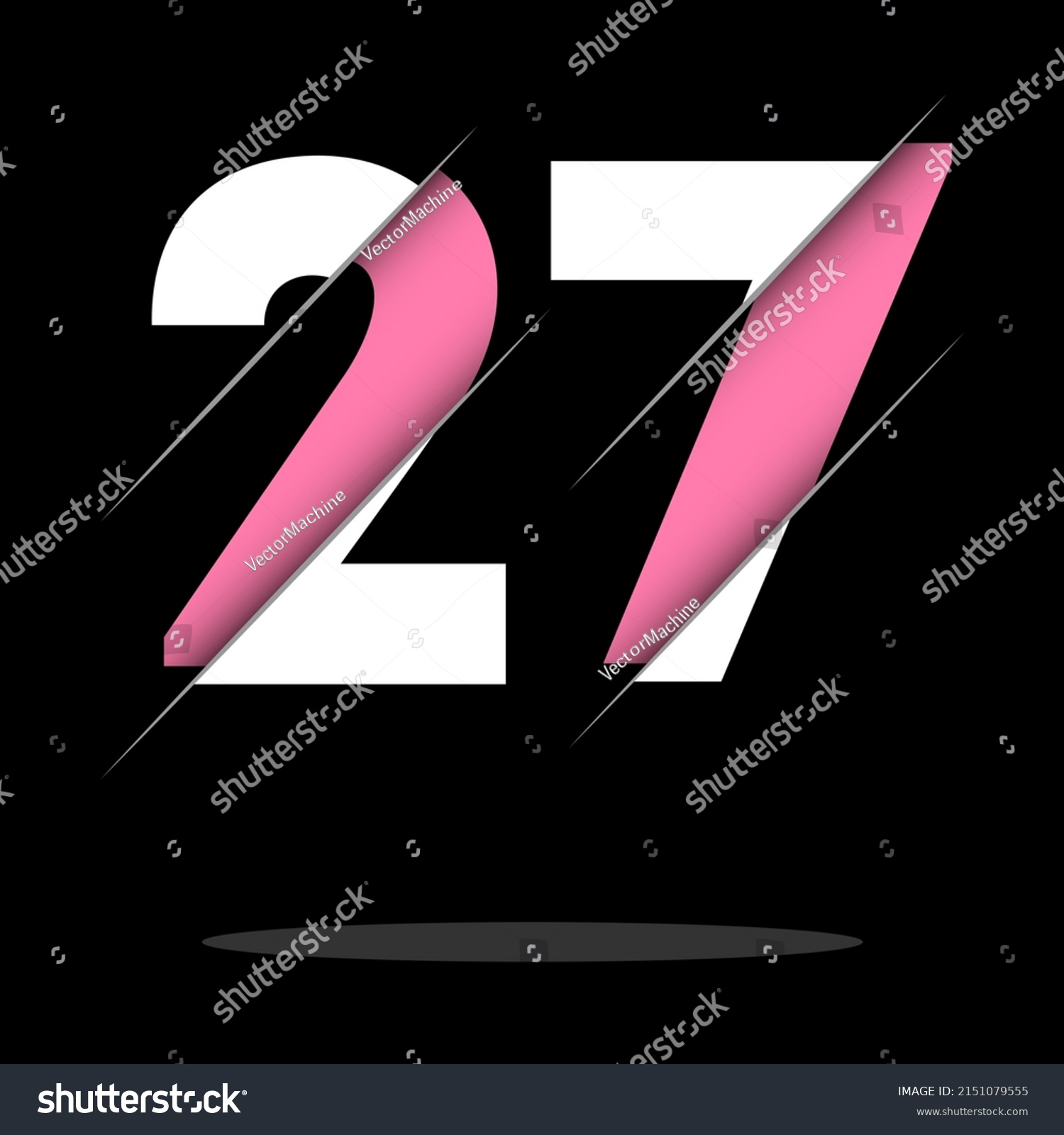 27 2 7 Number Logo Design Stock Vector (Royalty Free) 2151079555 ...