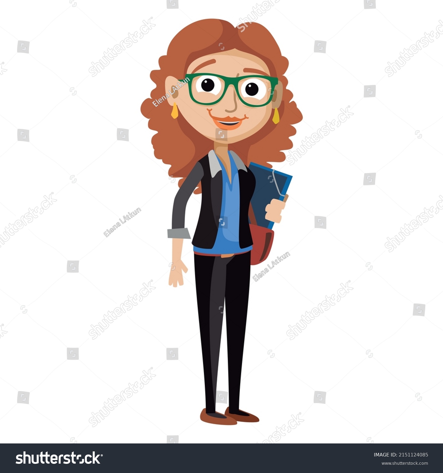 Female Secretary Cartoon High Quality Vector Stock Vector (Royalty Free ...