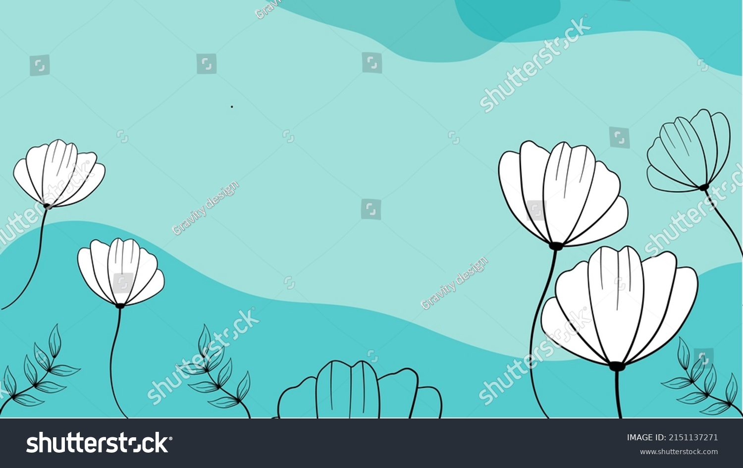 Clean Simple Flower Plant Theme Background Stock Vector Royalty Free