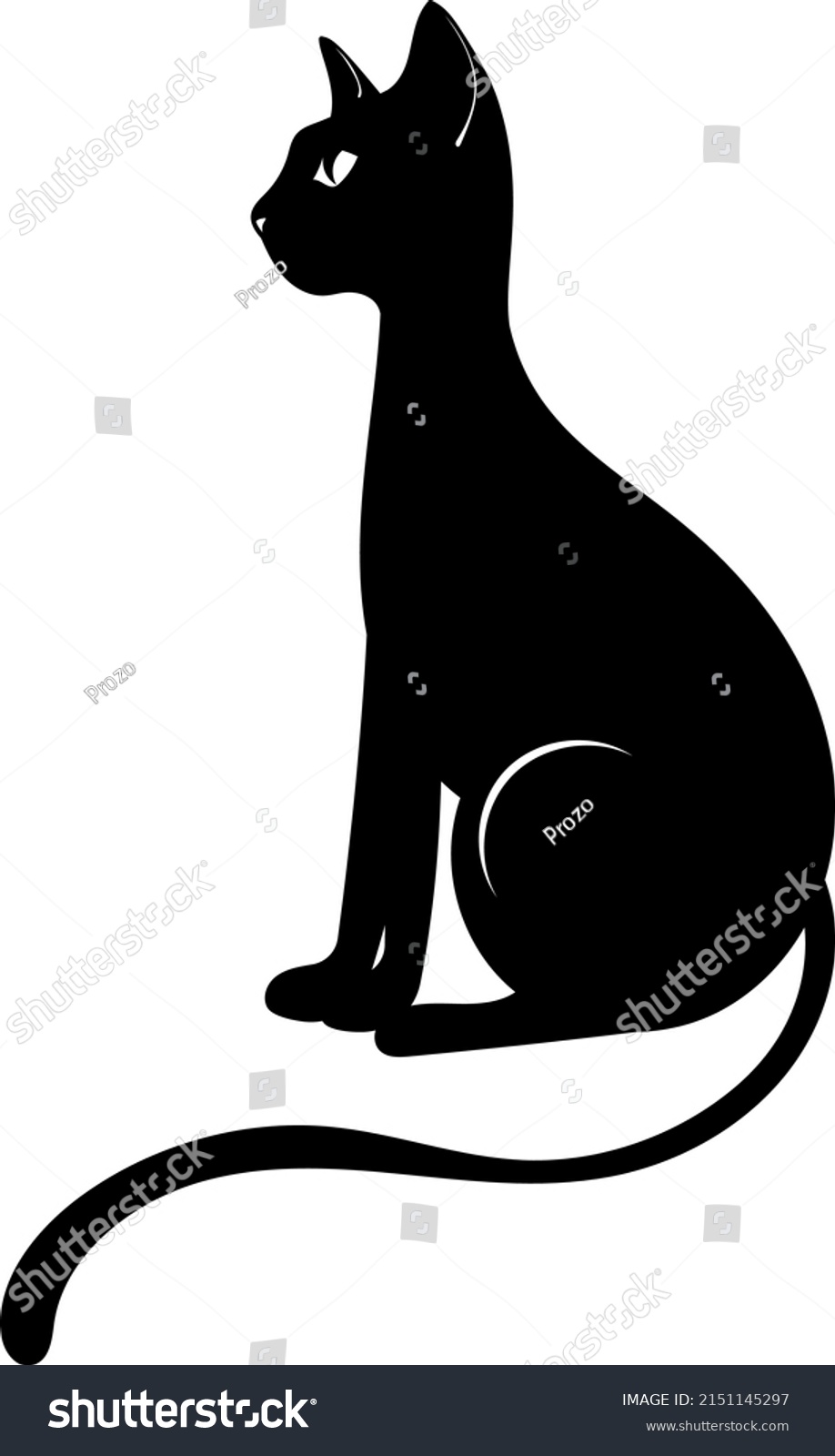 Cat Silhouette Black Cat Mystical Cat Stock Vector (royalty Free 