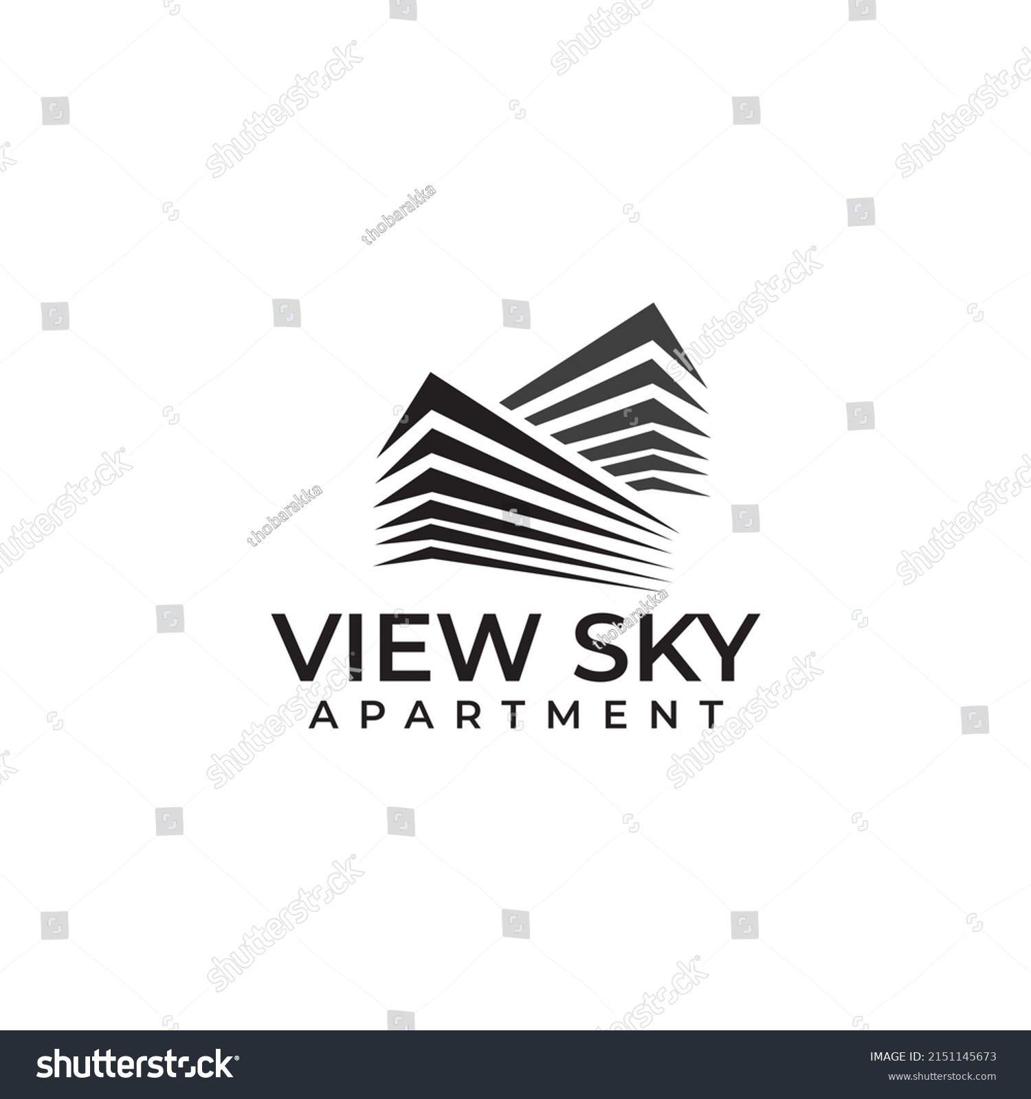 View Sky Apartment Building Vector Logo Stock Vector (Royalty Free ...