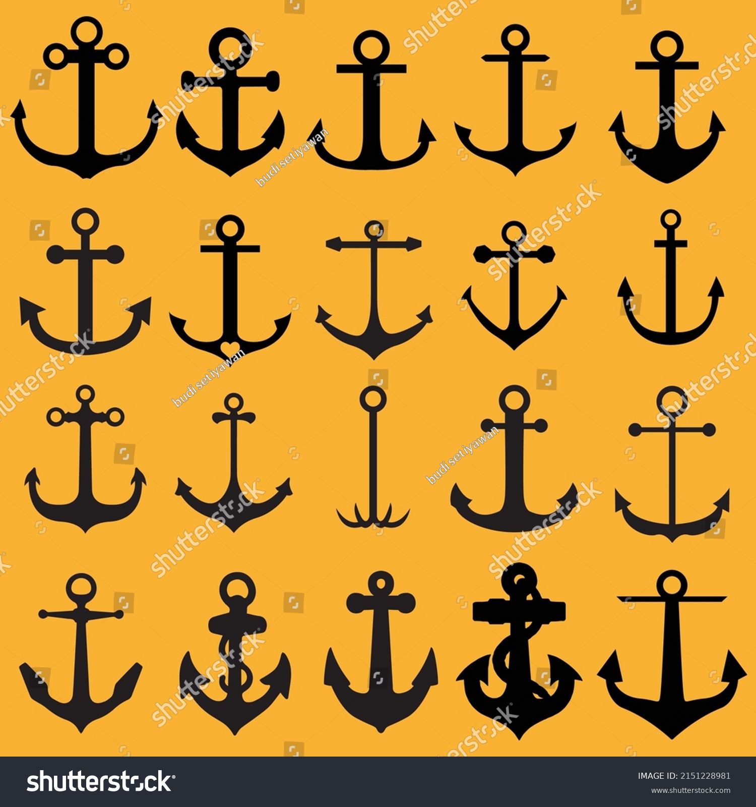 Anchor Nautical Sport Symbol Clipart Silhouette Stock Vector Royalty Free