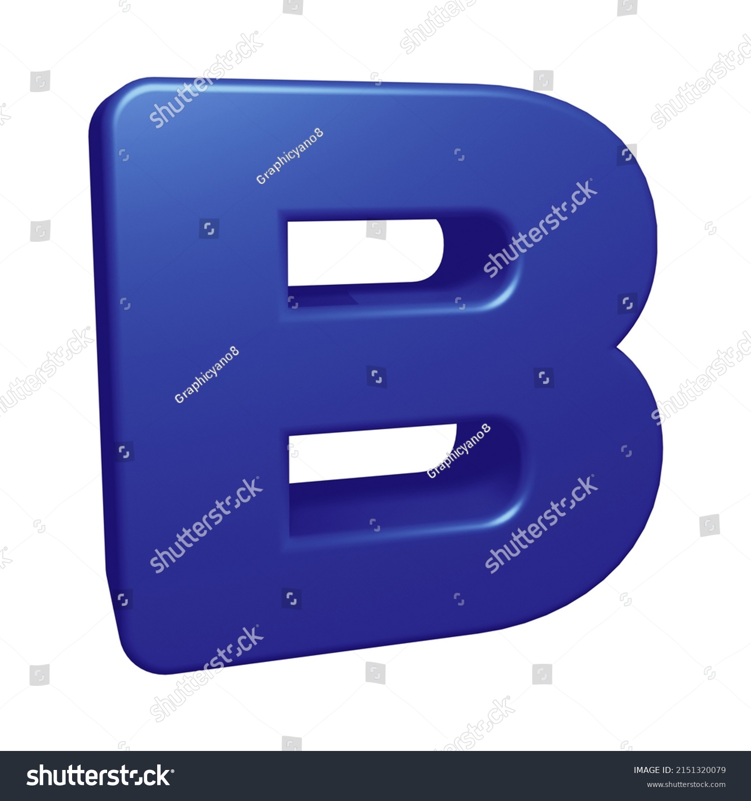 3d Rendering Alphabet Letter B Character: ภาพประกอบสต็อก 2151320079 ...