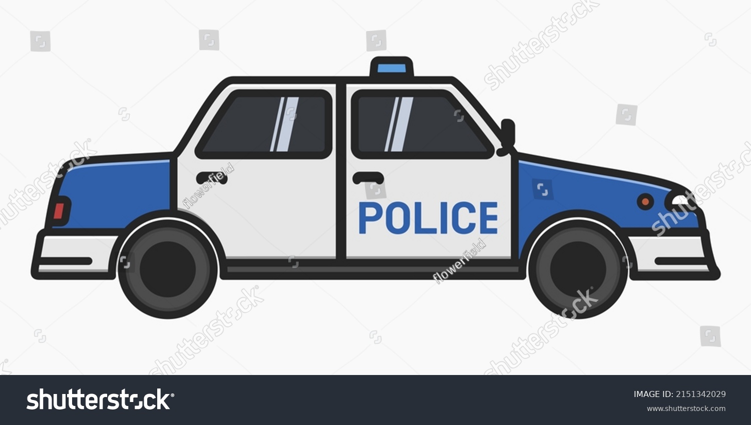 Police Car Side View Cartoon Design Stock Vector (Royalty Free ...