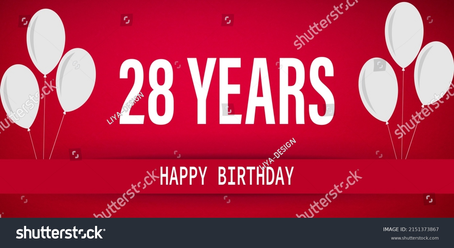 28-years-anniversary-celebrationhappy-birthday-card-stock-illustration