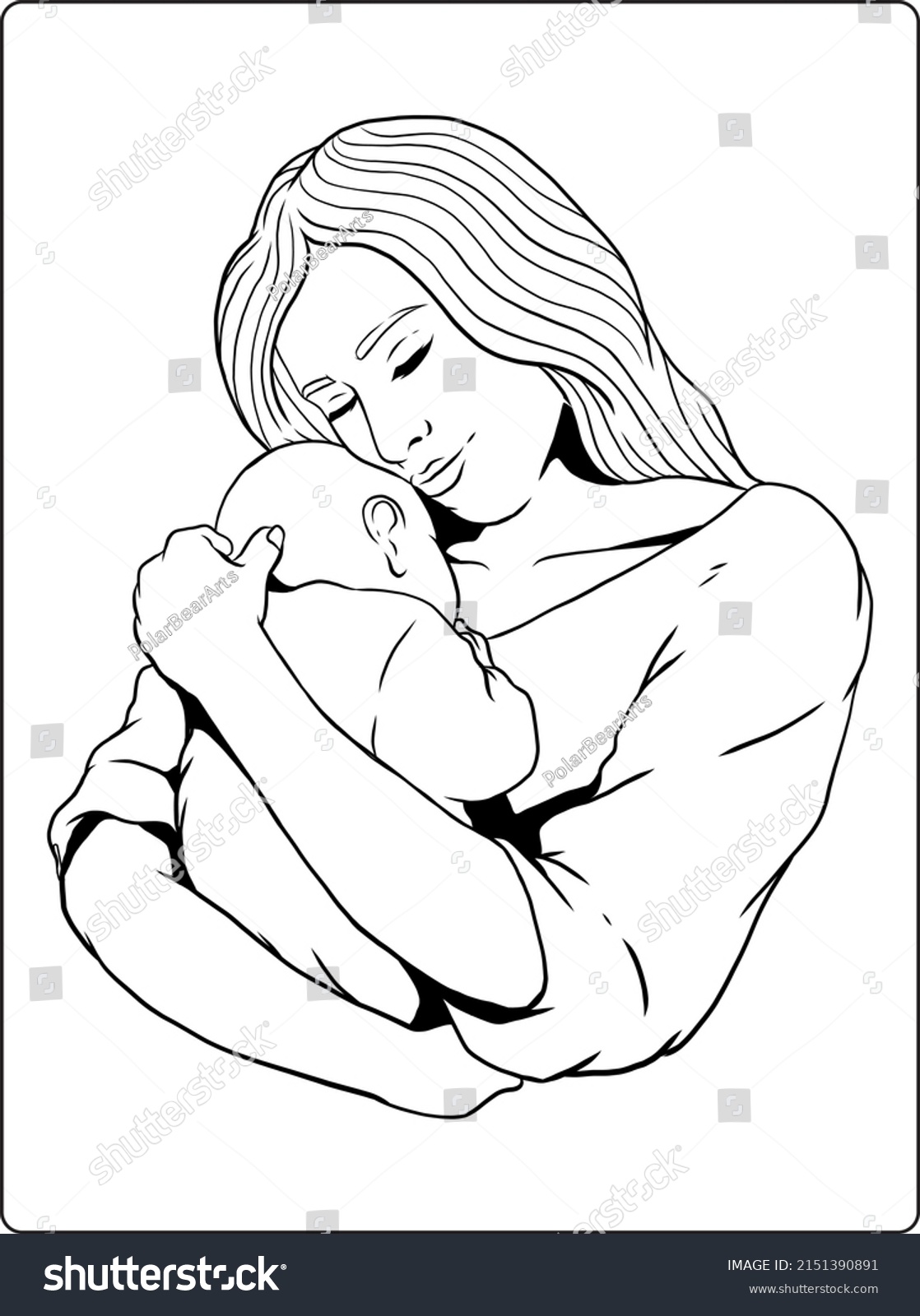 Mothers Day Coloring Pages Children Cute Stock Vector (Royalty Free ...